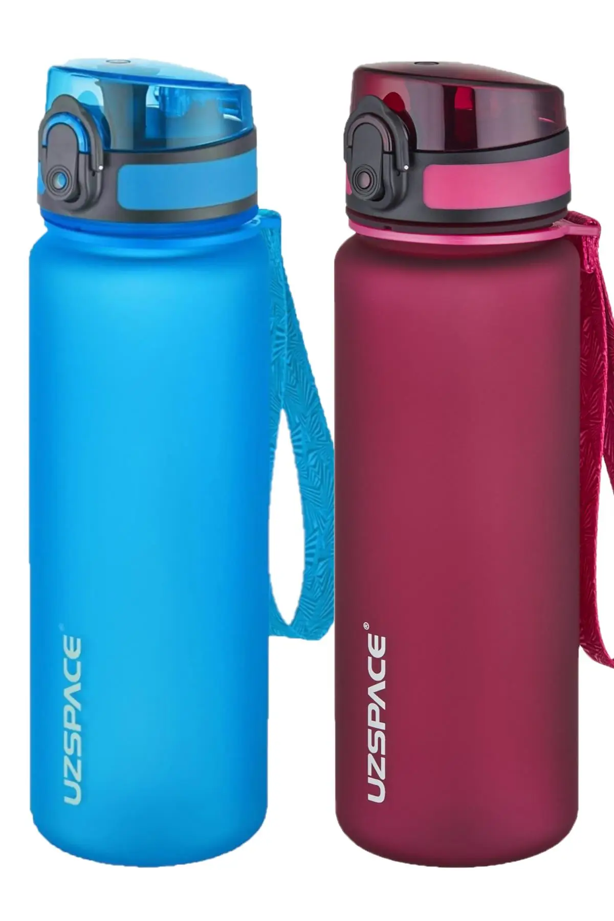 Uzspace 2'li Tritan Matara Seti 500 ml 14 Farklı Renk Seçeneği FiftyFifty - Mavi-Kırmızı