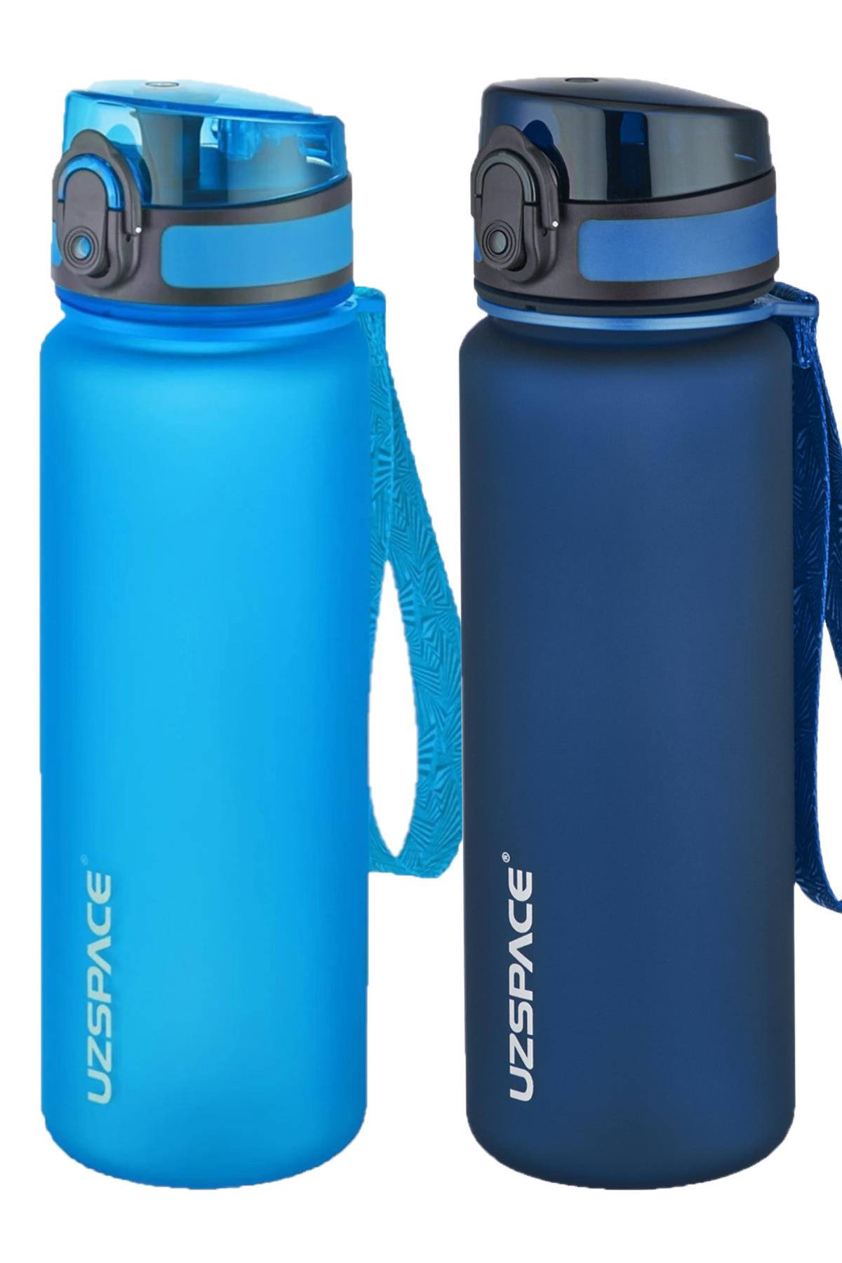 Uzspace 2'li Tritan Matara Seti 500 ml 14 Farklı Renk Seçeneği FiftyFifty - Mavi-Lacivert