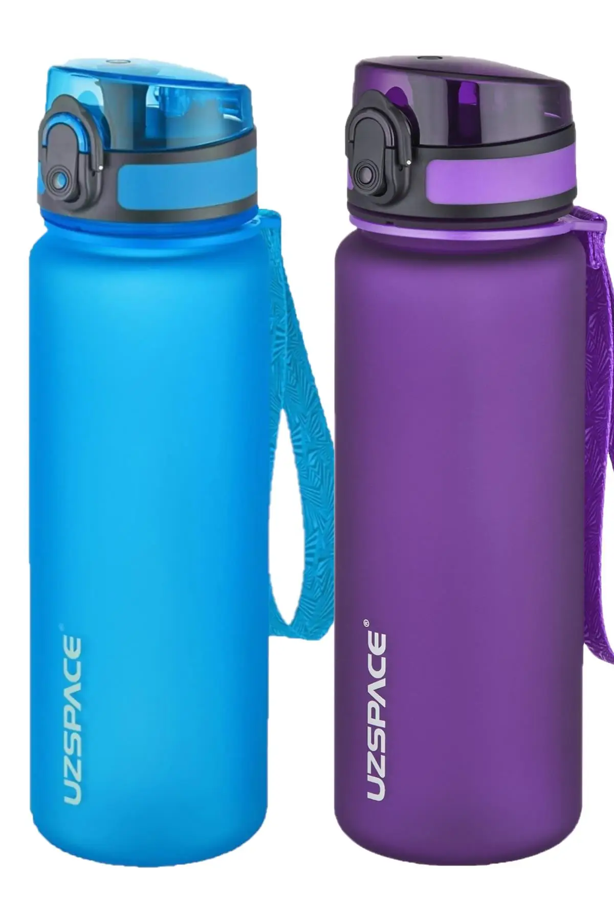 Uzspace 2'li Tritan Matara Seti 500 ml 14 Farklı Renk Seçeneği FiftyFifty - Mavi-Mor