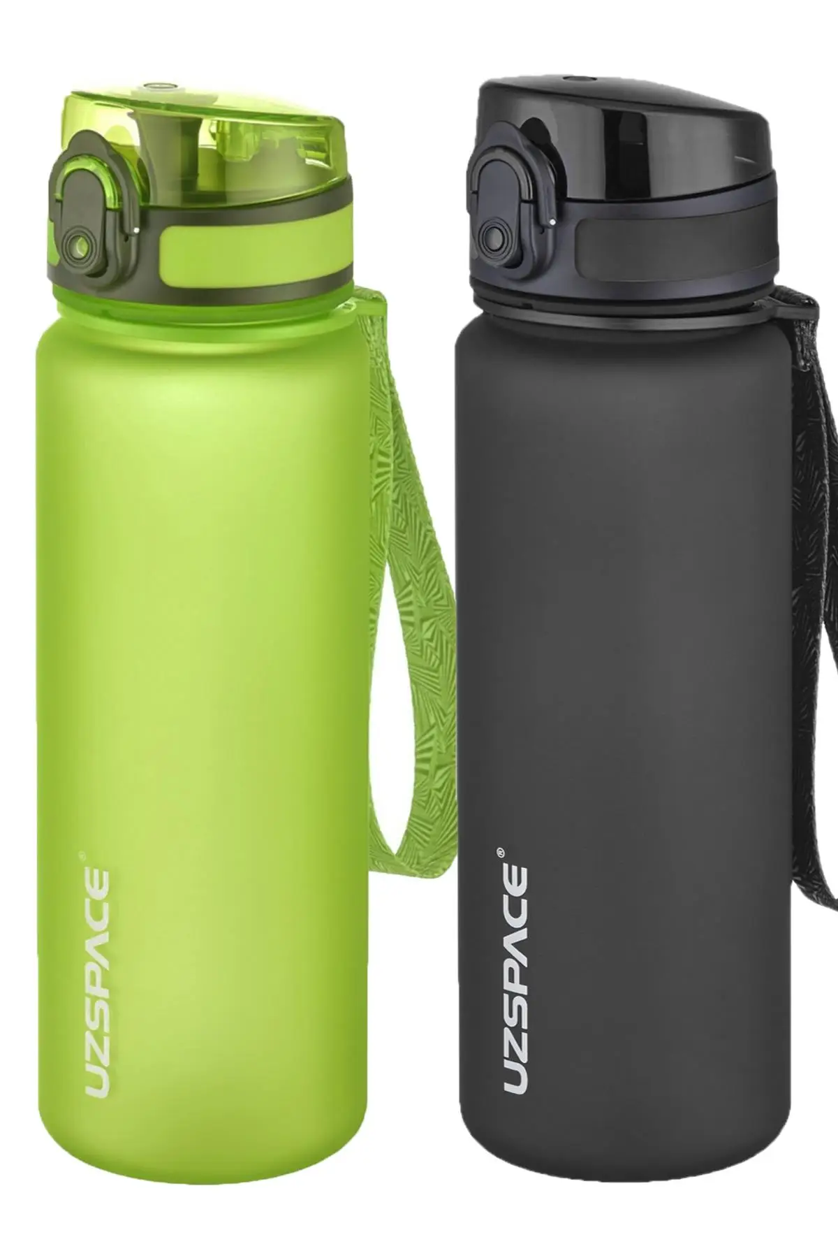 Uzspace 2'li Tritan Matara Seti 500 ml 14 Farklı Renk Seçeneği FiftyFifty - Yeşil-Siyah