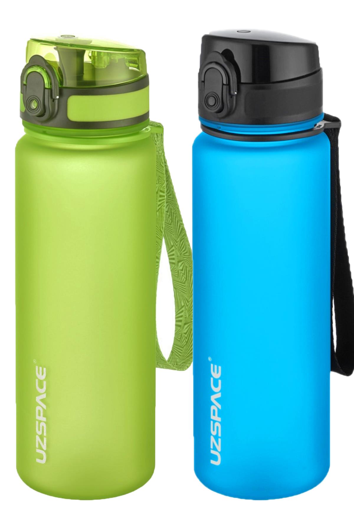 Uzspace 2'li Tritan Matara Seti 500 ml 14 Farklı Renk Seçeneği FiftyFifty - Yeşil-Turkuaz