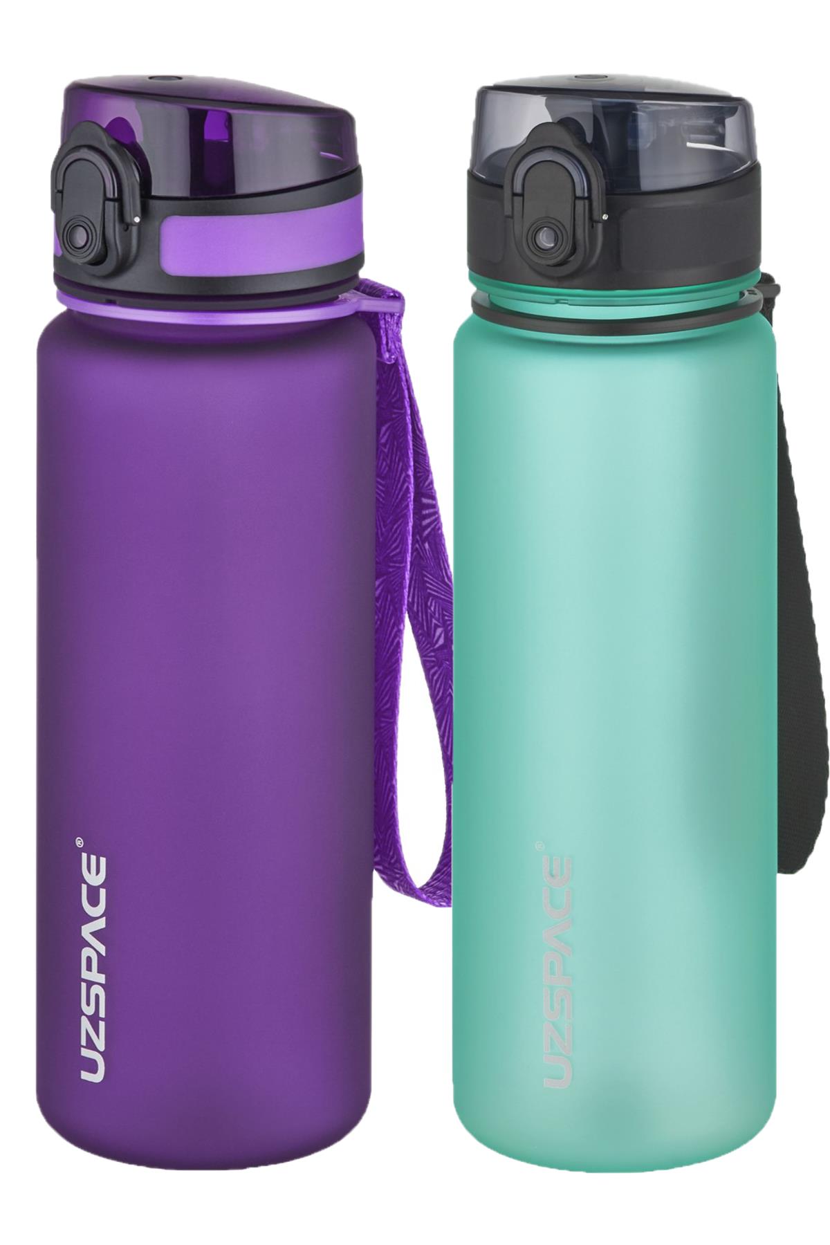 Uzspace 2'li Tritan Matara Seti 500 ml 14 Farklı Renk Seçeneği FiftyFifty - Mor-BuzMavisi