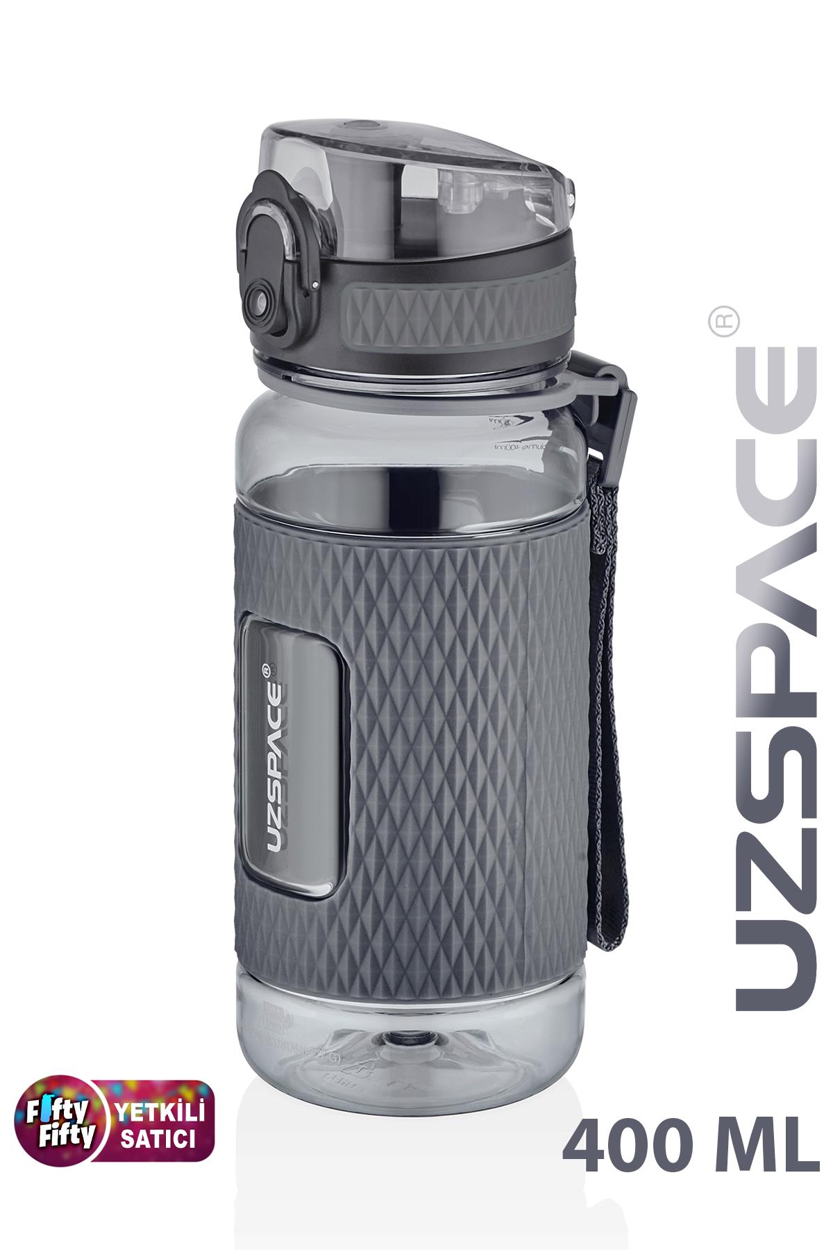 Uzspace FiftyFifty 400ml Çocuk Tritan Su Matarası Silikon Korumalı Kaydırmaz Gövde