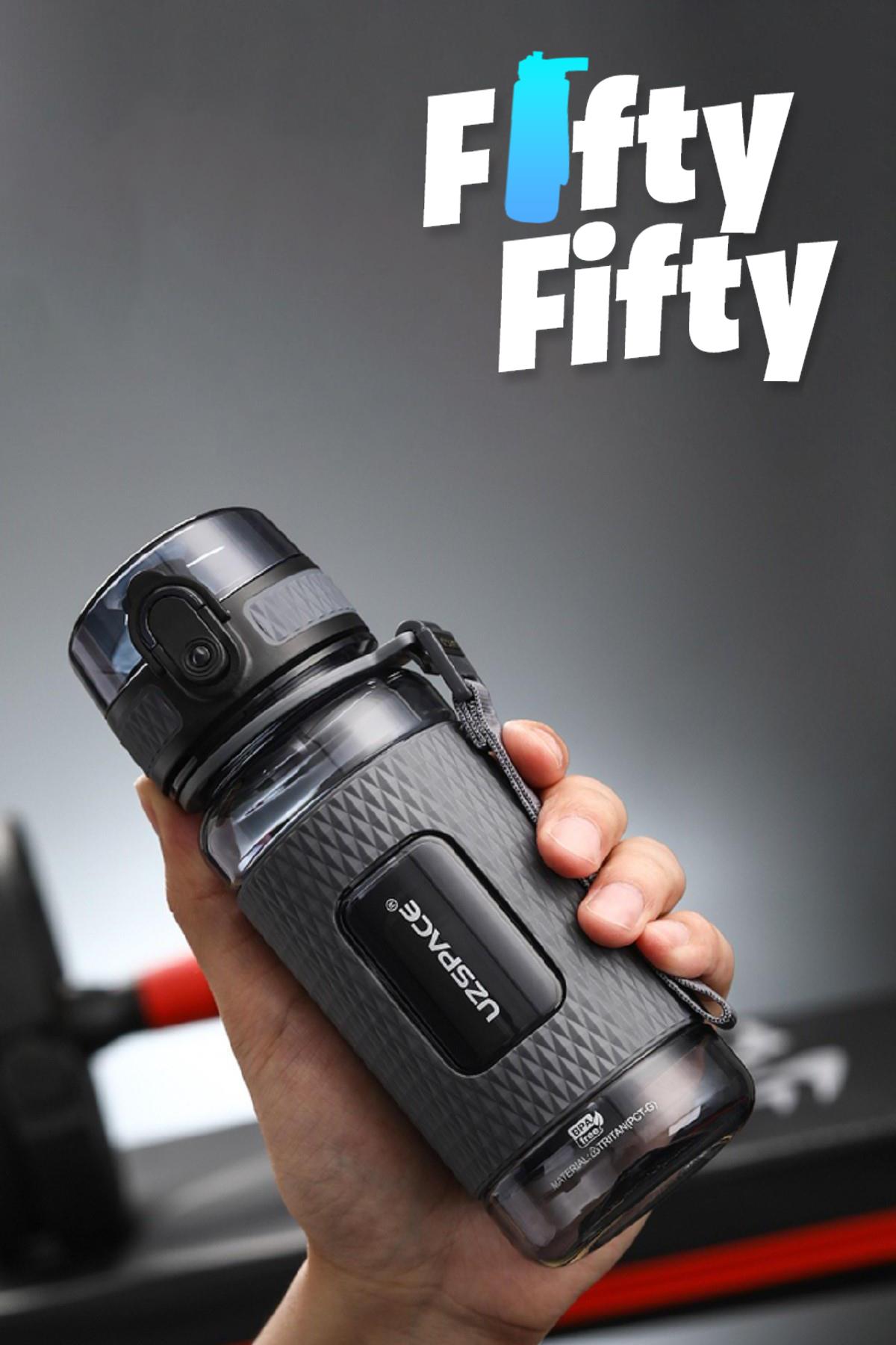 Uzspace FiftyFifty 400ml Çocuk Tritan Su Matarası Silikon Korumalı Kaydırmaz Gövde
