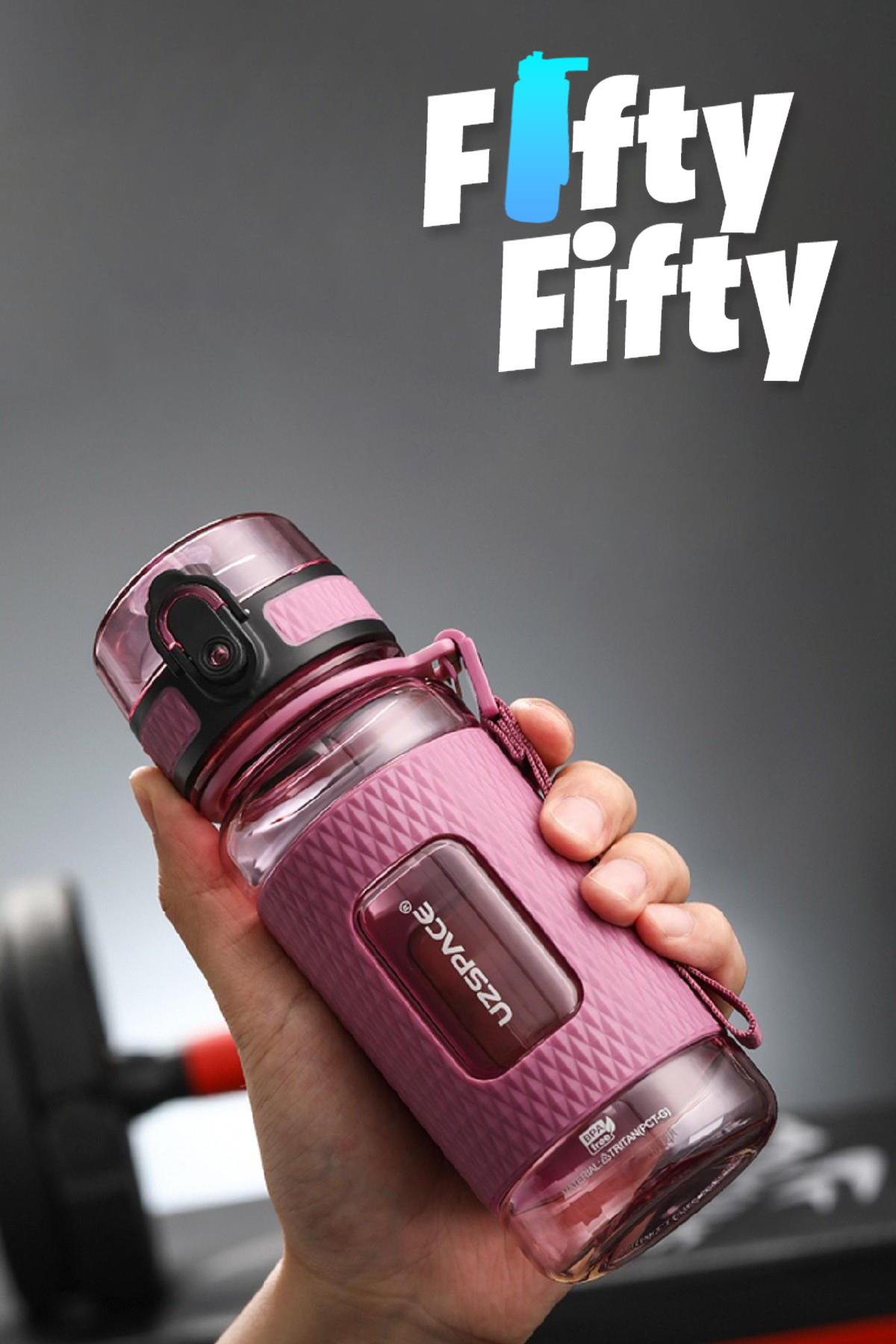 Uzspace FiftyFifty 400ml Çocuk Tritan Su Matarası Silikon Korumalı Kaydırmaz Gövde
