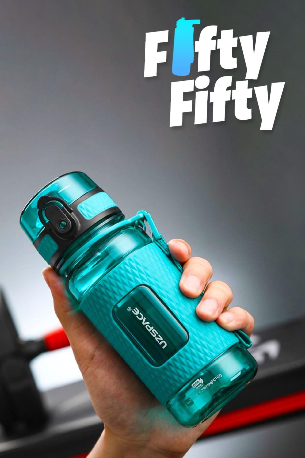 Uzspace FiftyFifty 400ml Çocuk Tritan Su Matarası Silikon Korumalı Kaydırmaz Gövde