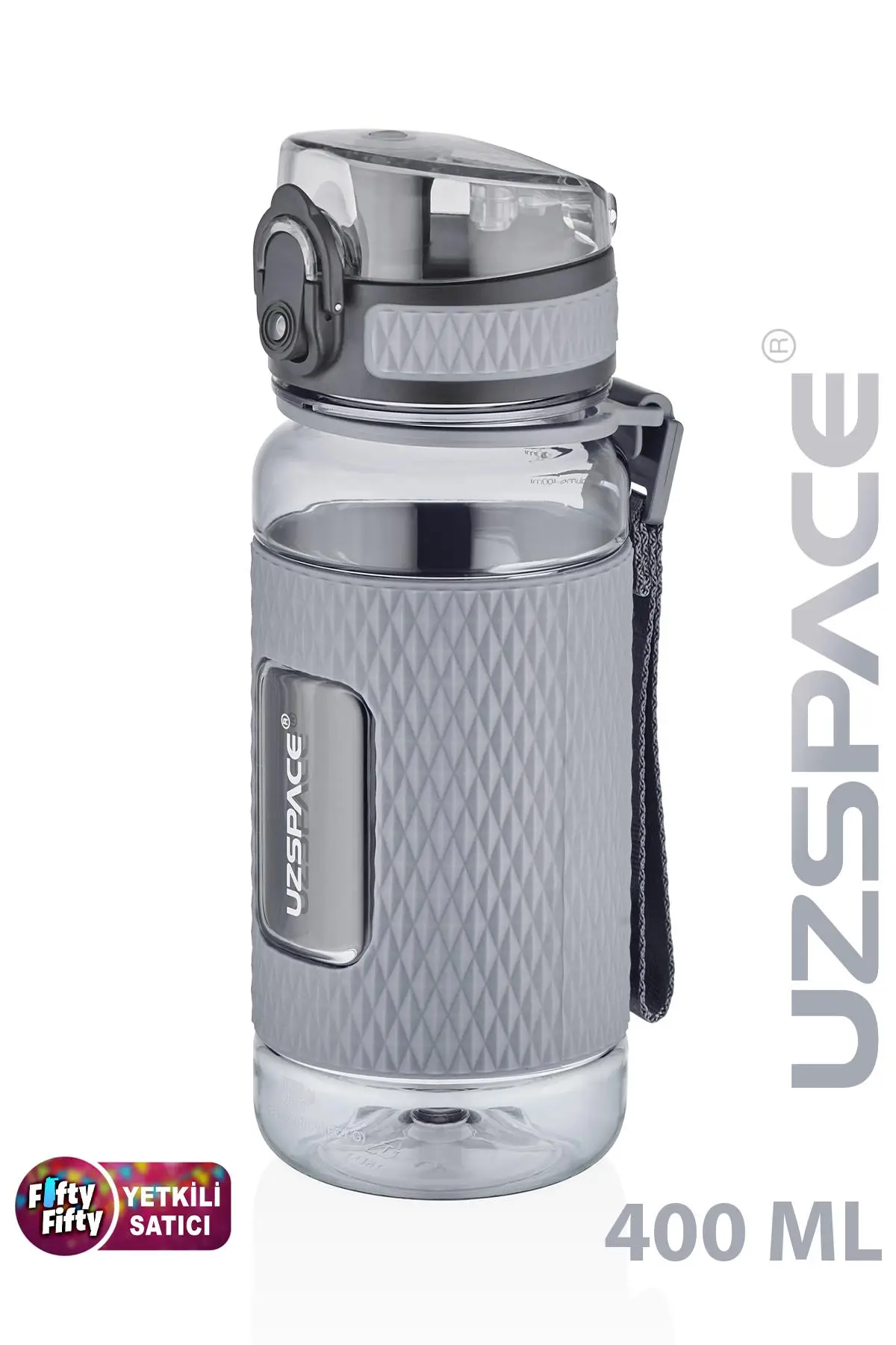 Uzspace FiftyFifty 400ml Çocuk Tritan Su Matarası Silikon Korumalı Kaydırmaz Gövde