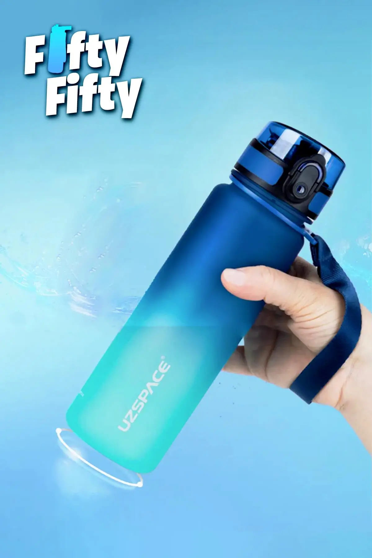 Uzspace FiftyFifty 500ml Çift Renk Softtouch FF Collection Tritan Su Matarası
