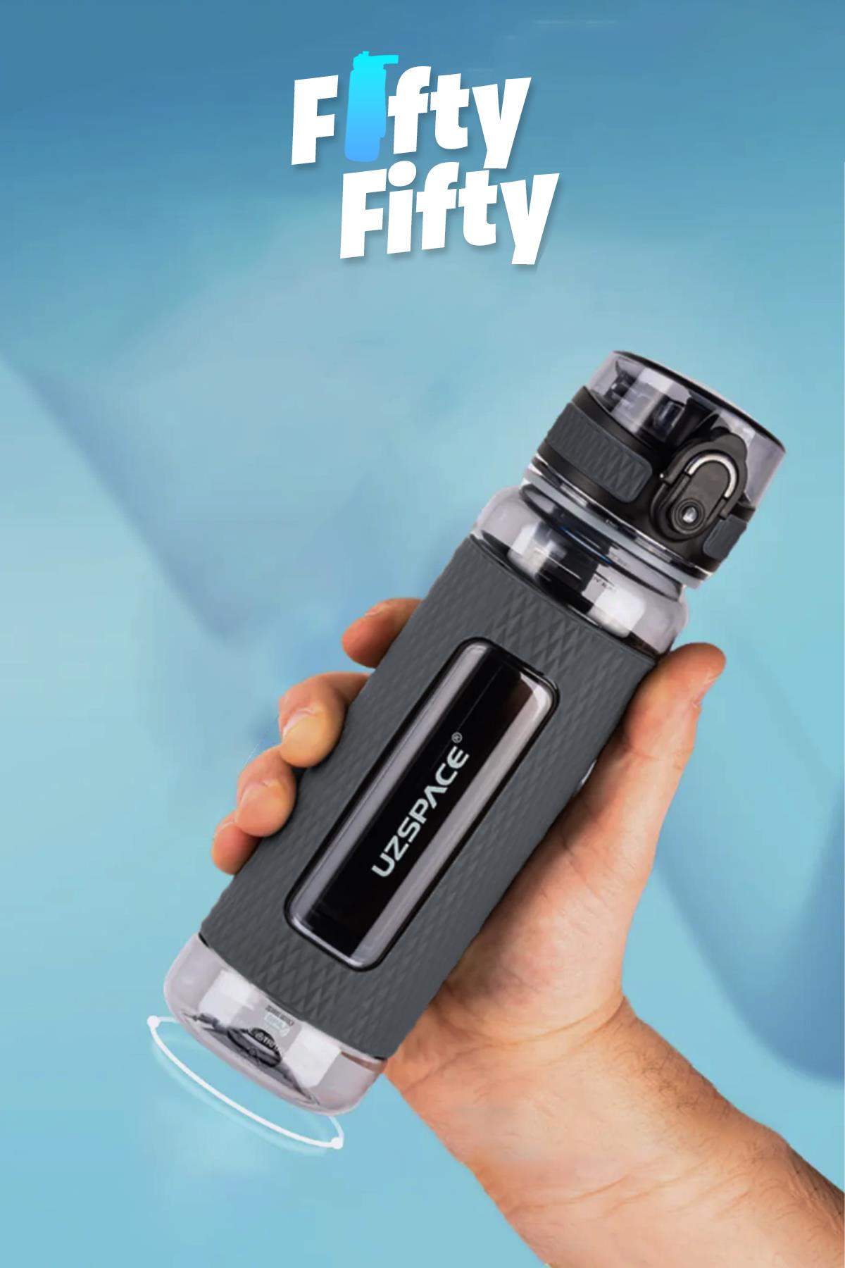 Uzspace FiftyFifty 520ml Tritan Su Matarası Silikon Korumalı Kaydırmaz Gövde