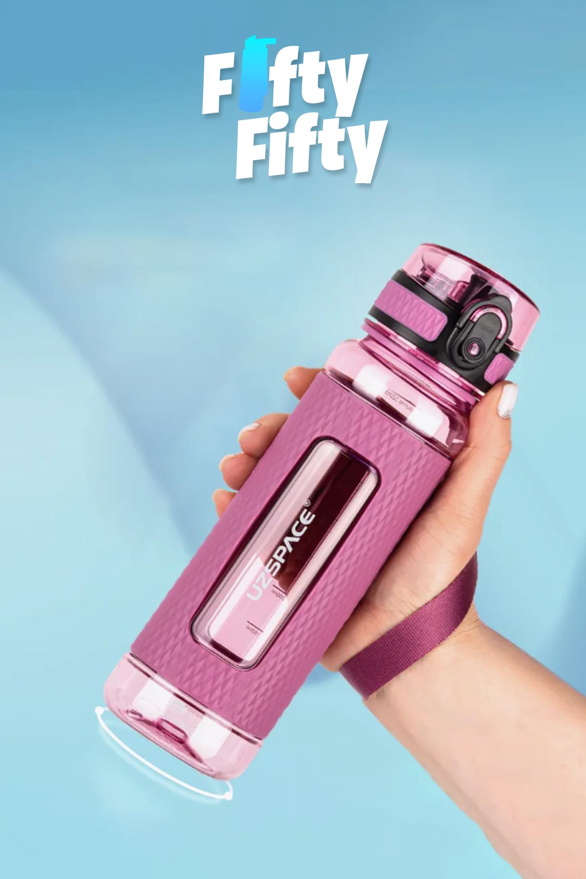 Uzspace FiftyFifty 520ml Tritan Su Matarası Silikon Korumalı Kaydırmaz Gövde