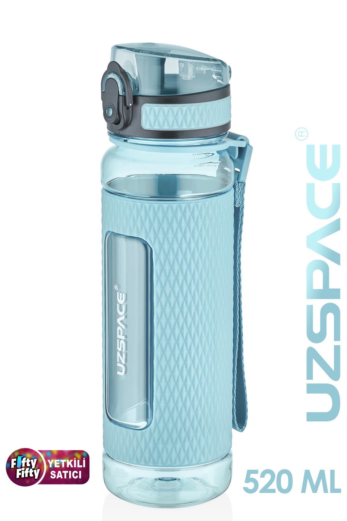 Uzspace FiftyFifty 520ml Tritan Su Matarası Silikon Korumalı Kaydırmaz Gövde