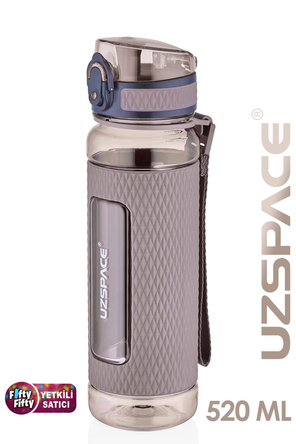 Uzspace FiftyFifty 520ml Tritan Su Matarası Silikon Korumalı Kaydırmaz Gövde