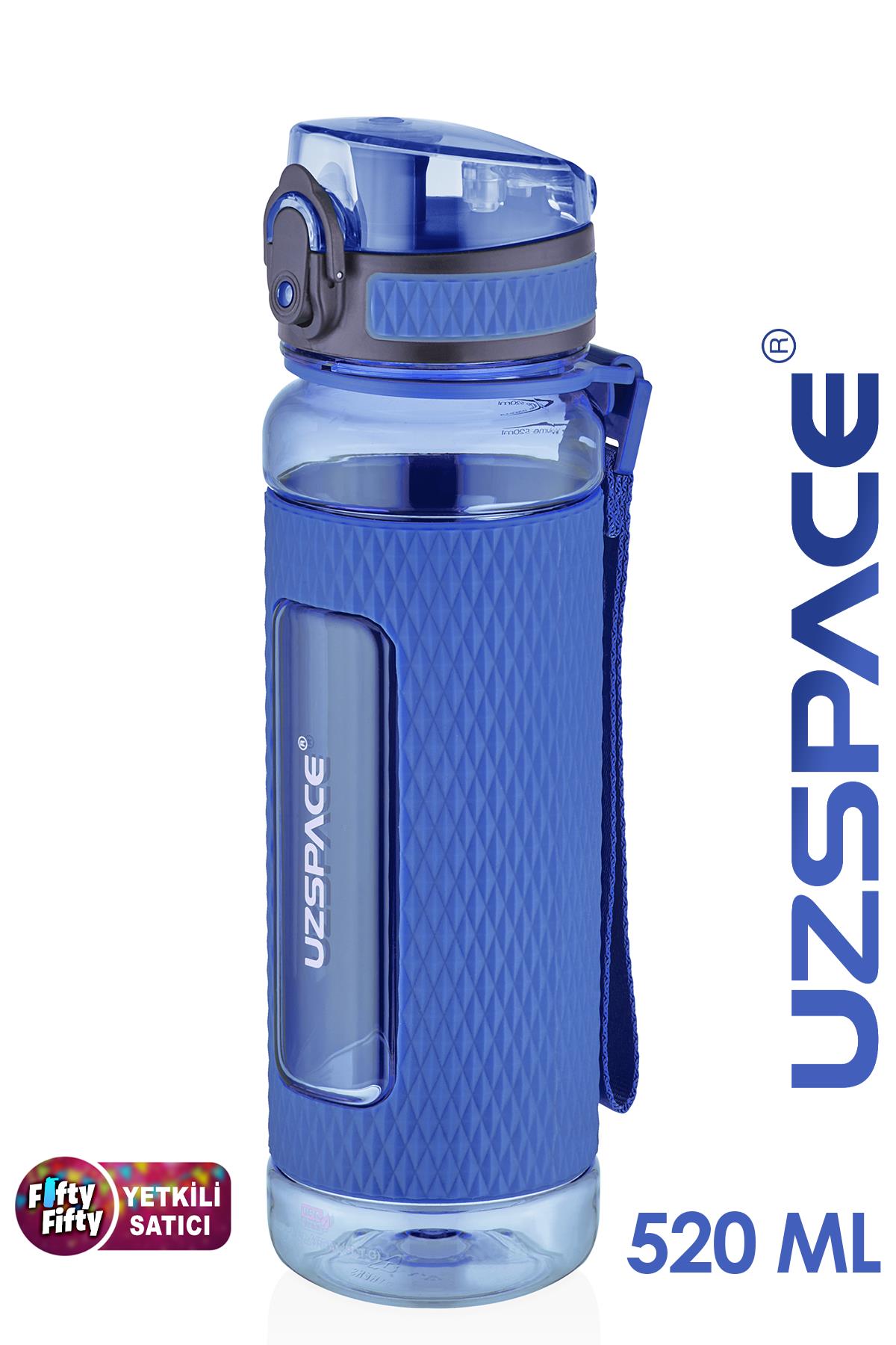 Uzspace FiftyFifty 520ml Tritan Su Matarası Silikon Korumalı Kaydırmaz Gövde