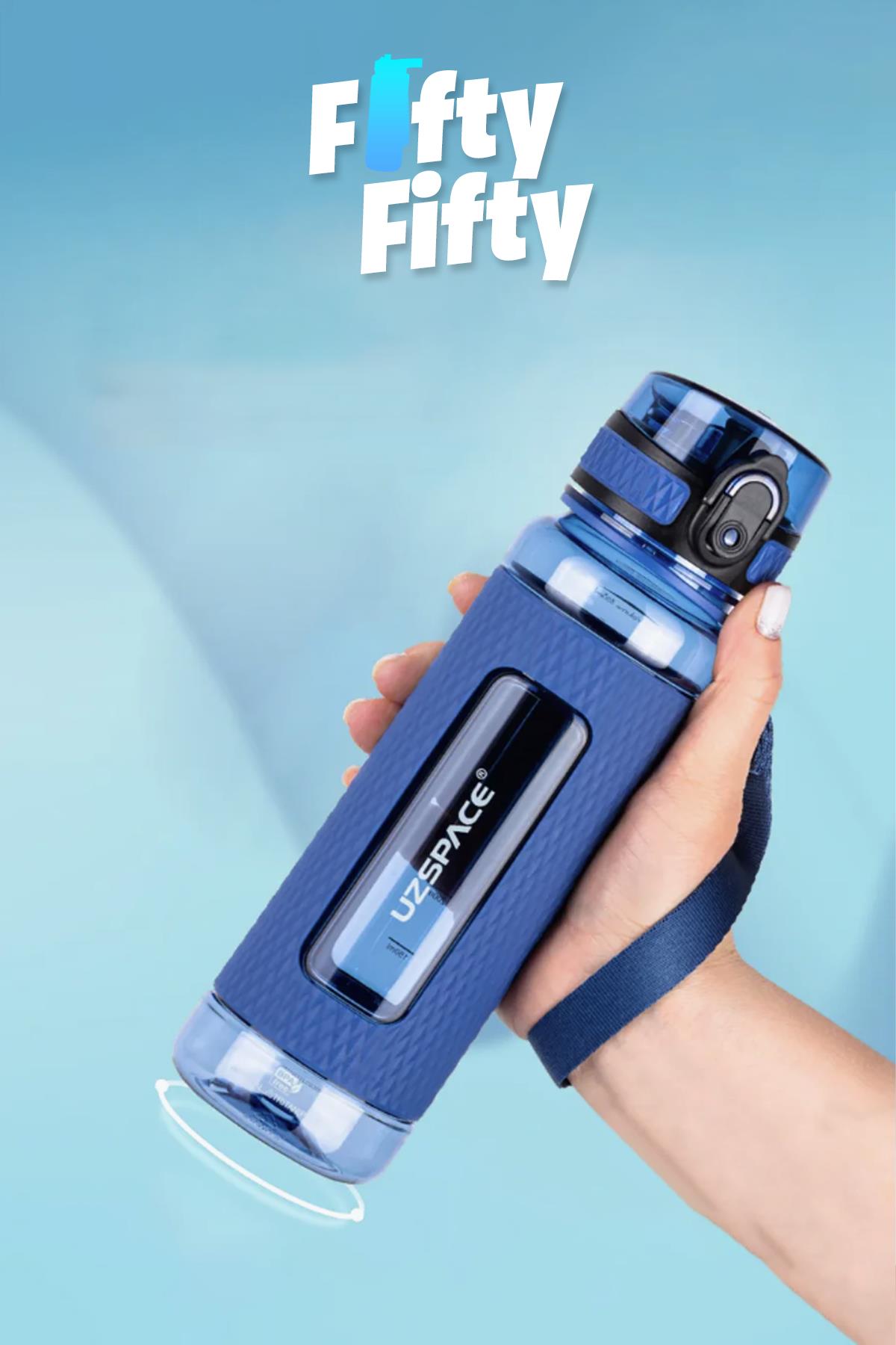 Uzspace FiftyFifty 520ml Tritan Su Matarası Silikon Korumalı Kaydırmaz Gövde