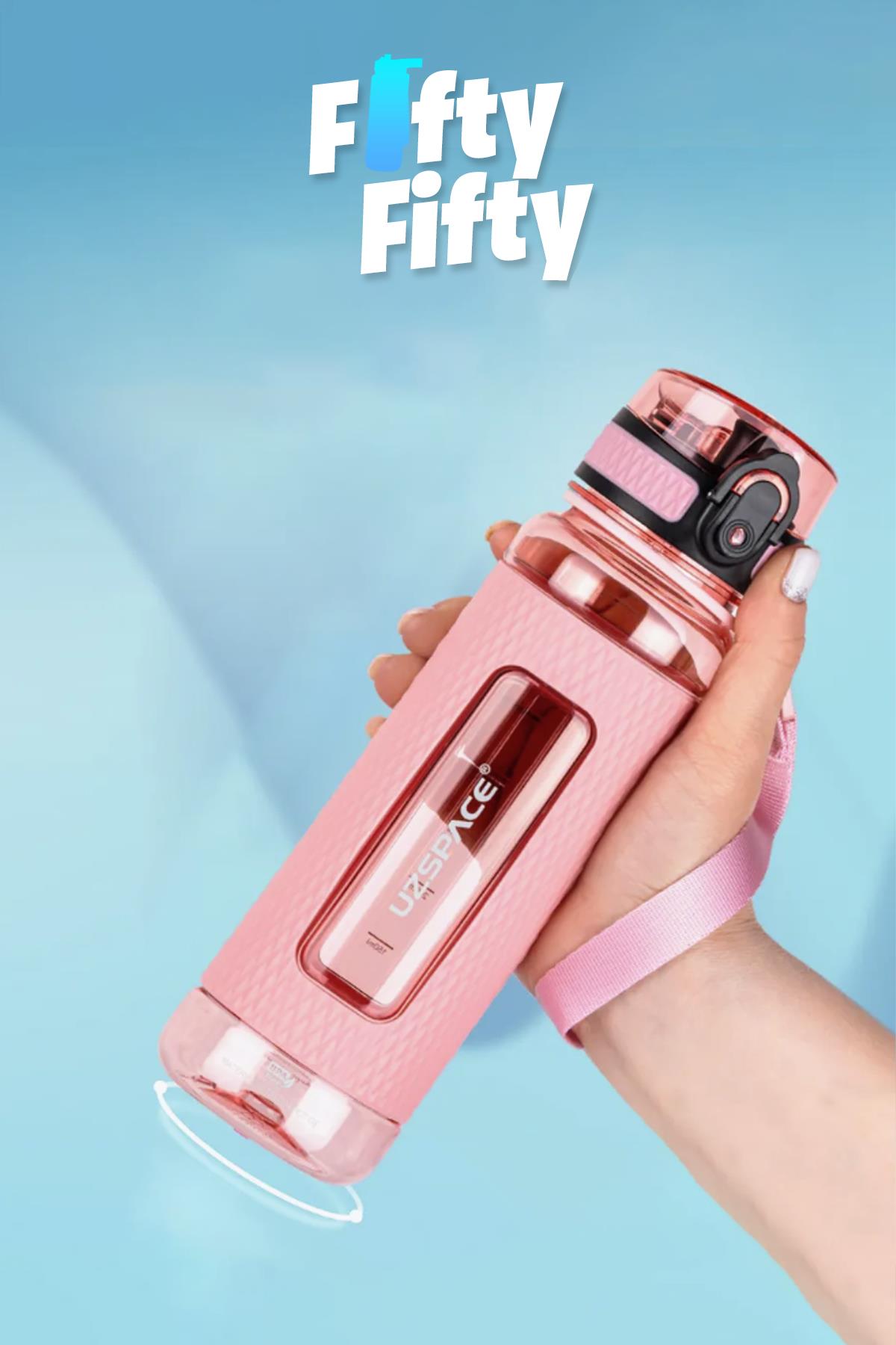 Uzspace FiftyFifty 520ml Tritan Su Matarası Silikon Korumalı Kaydırmaz Gövde