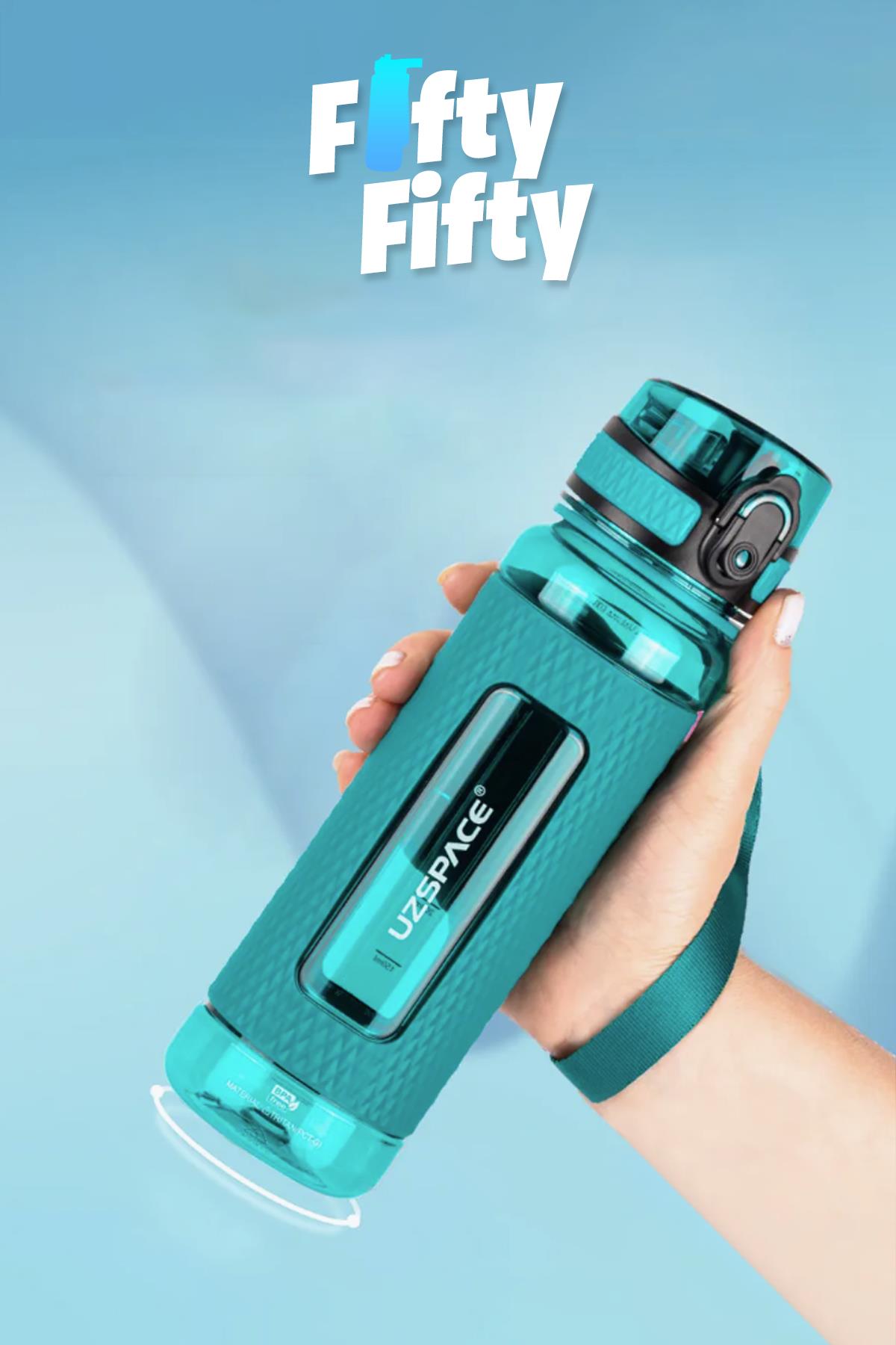 Uzspace FiftyFifty 520ml Tritan Su Matarası Silikon Korumalı Kaydırmaz Gövde