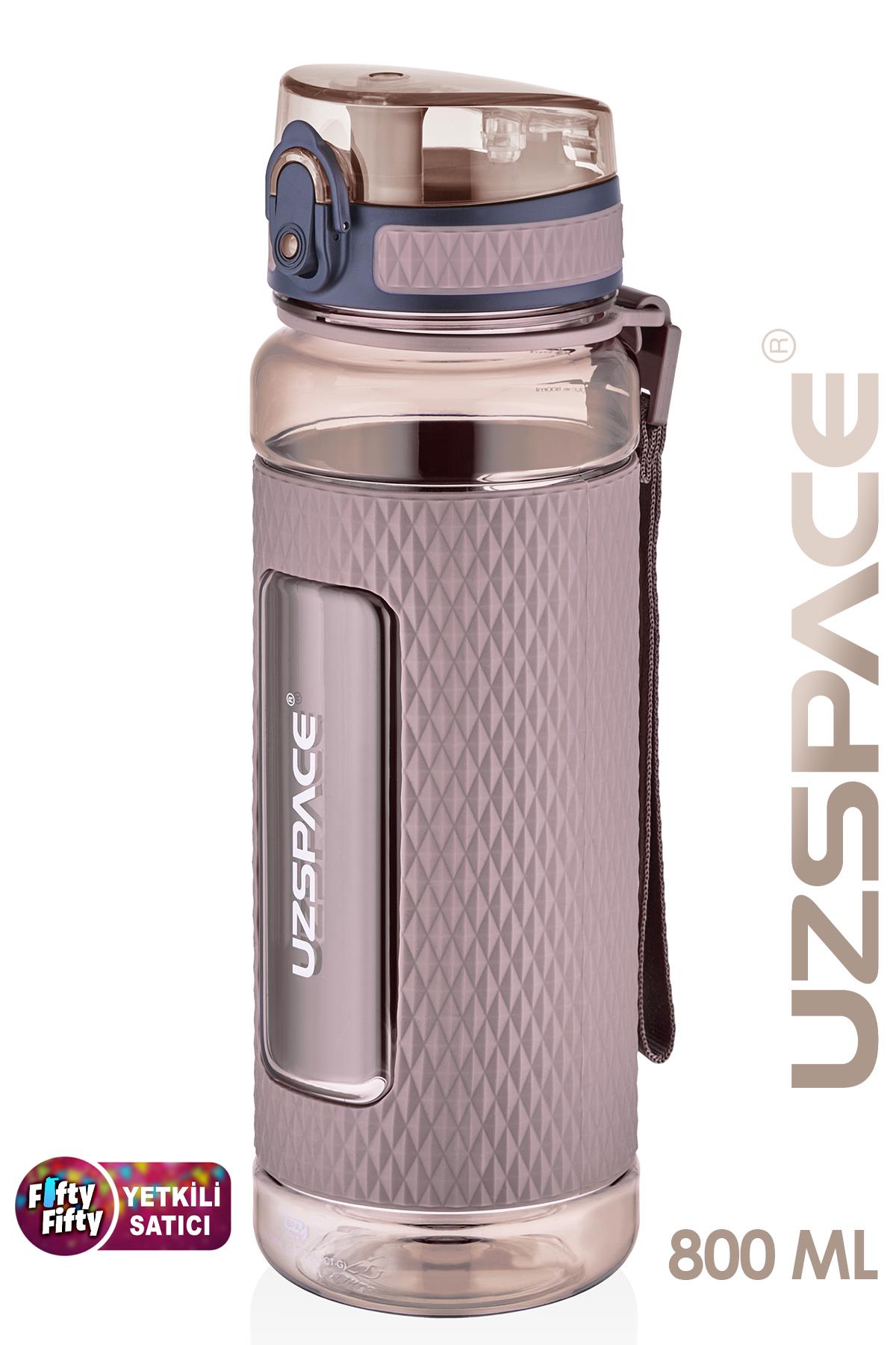 Uzspace FiftyFifty 800ml -BÜYÜK BOY- Tritan Su Matarası Silikon Korumalı Kaydırmaz Gövde
