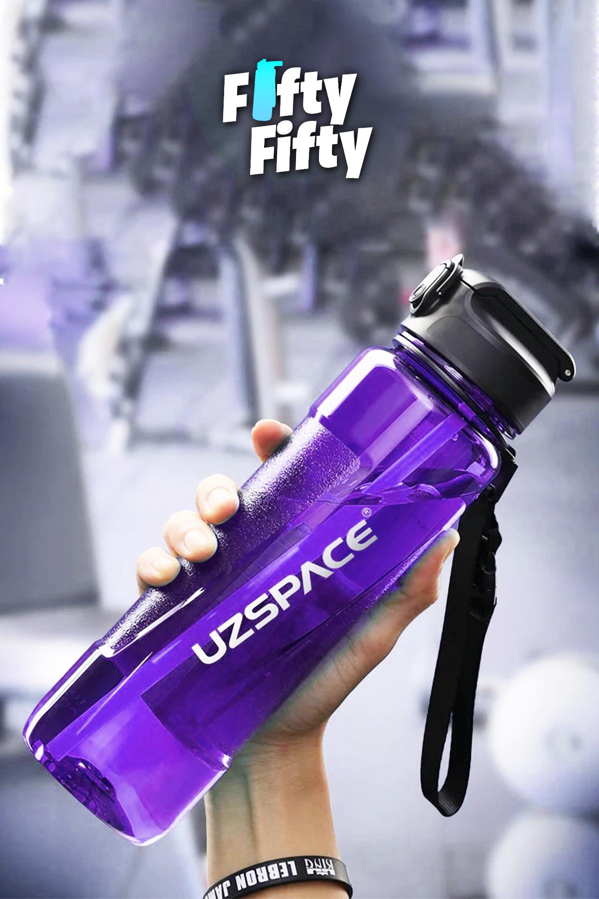 Uzspace FiftyFifty PİPETLİ 1000ml -Büyük Boy- Tritan Su Matarası 