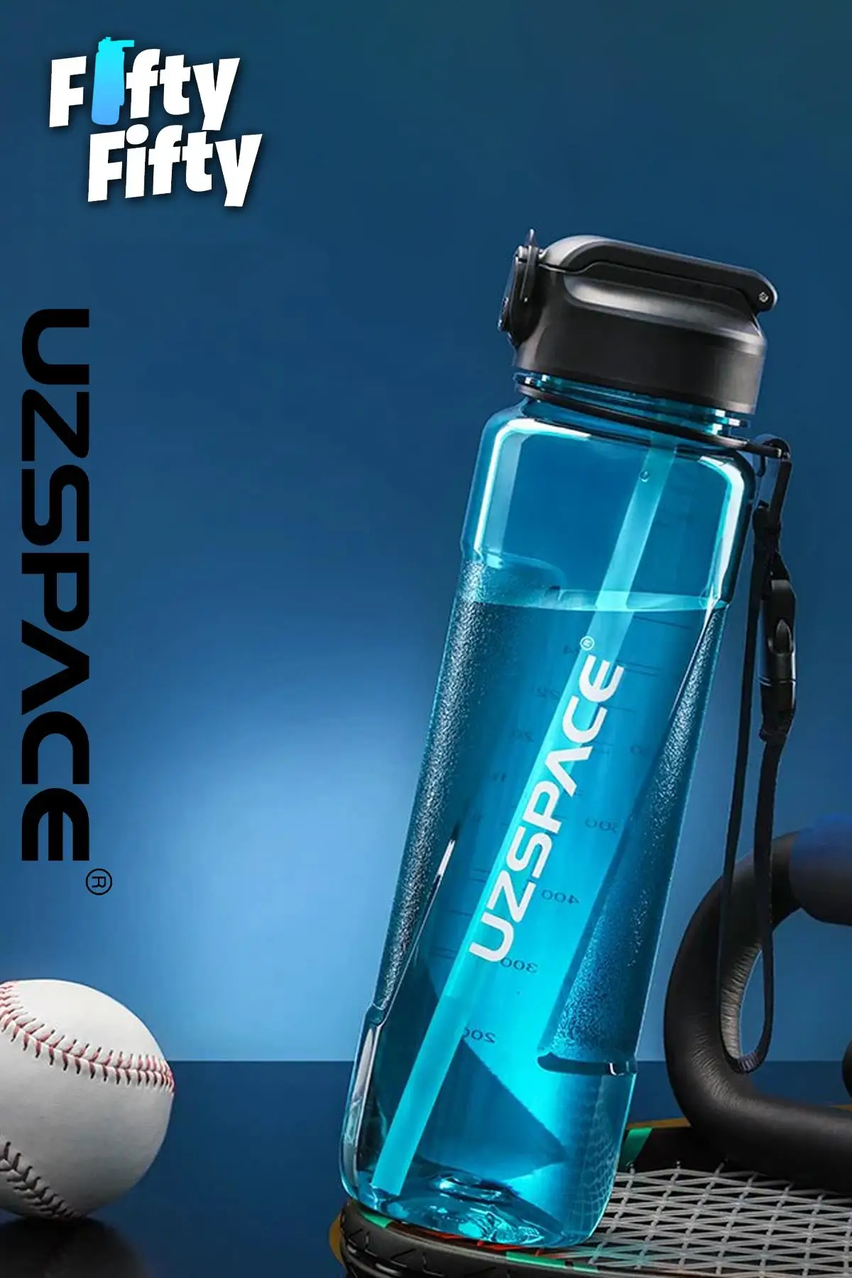 Uzspace FiftyFifty PİPETLİ 850ml Tritan Su Matarası 