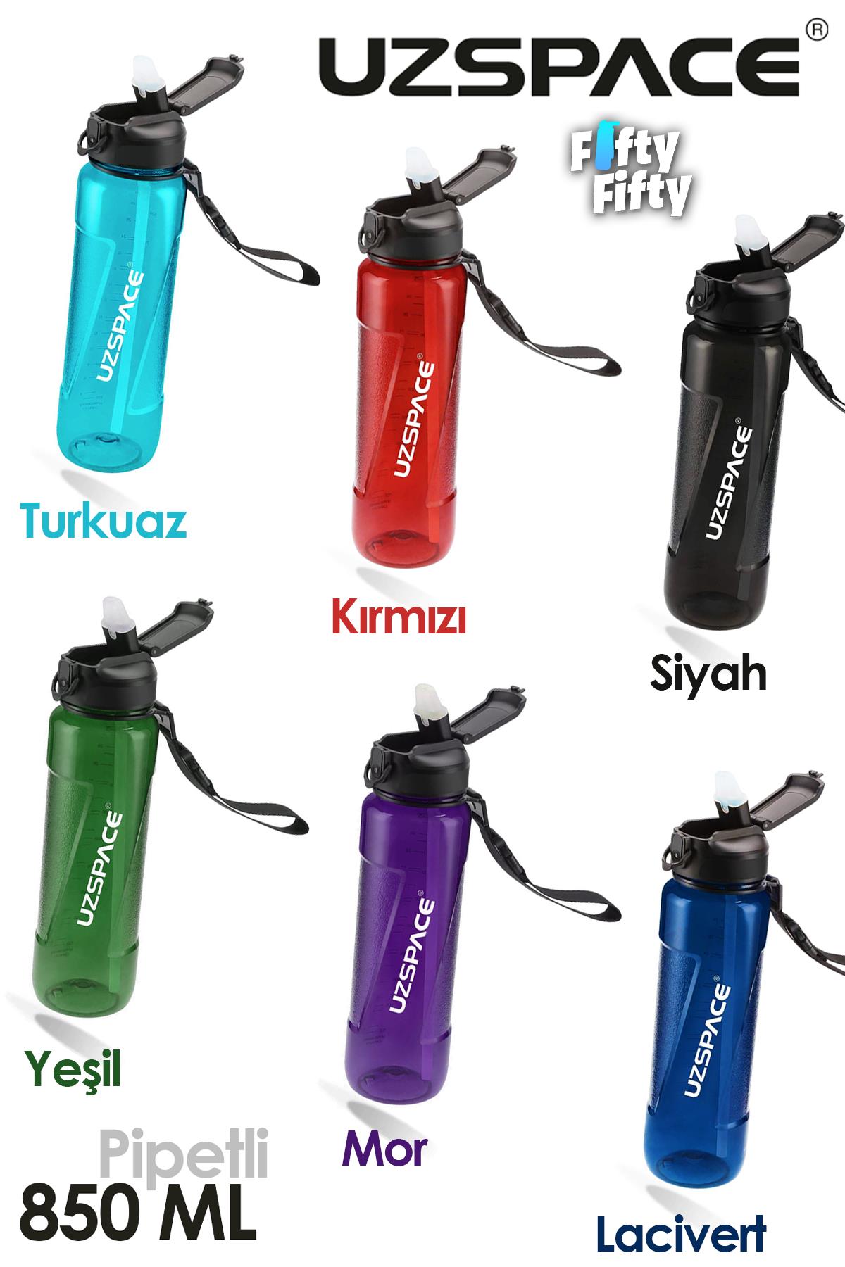 Uzspace FiftyFifty PİPETLİ 850ml Tritan Su Matarası 