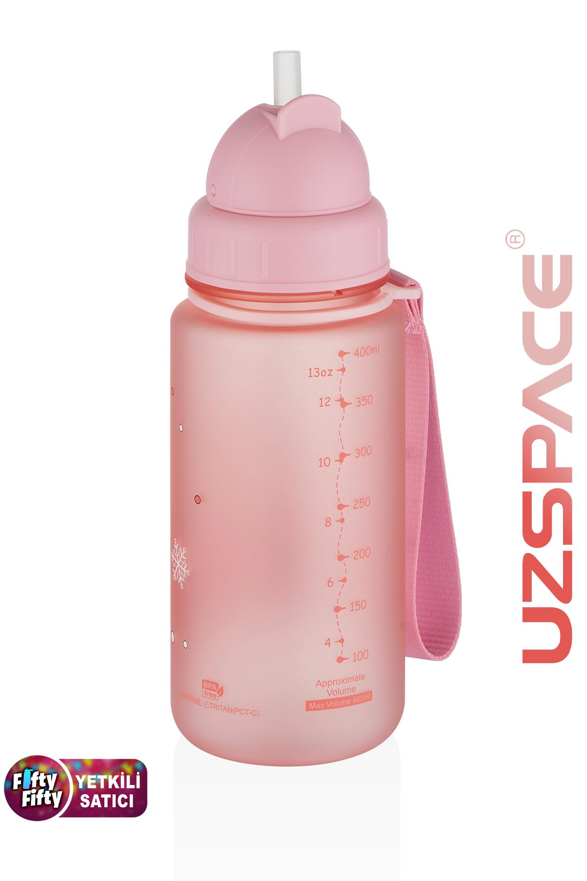 Uzspace Figürlü 400 ml Pipetli Tritan Çocuk Su Matarası 