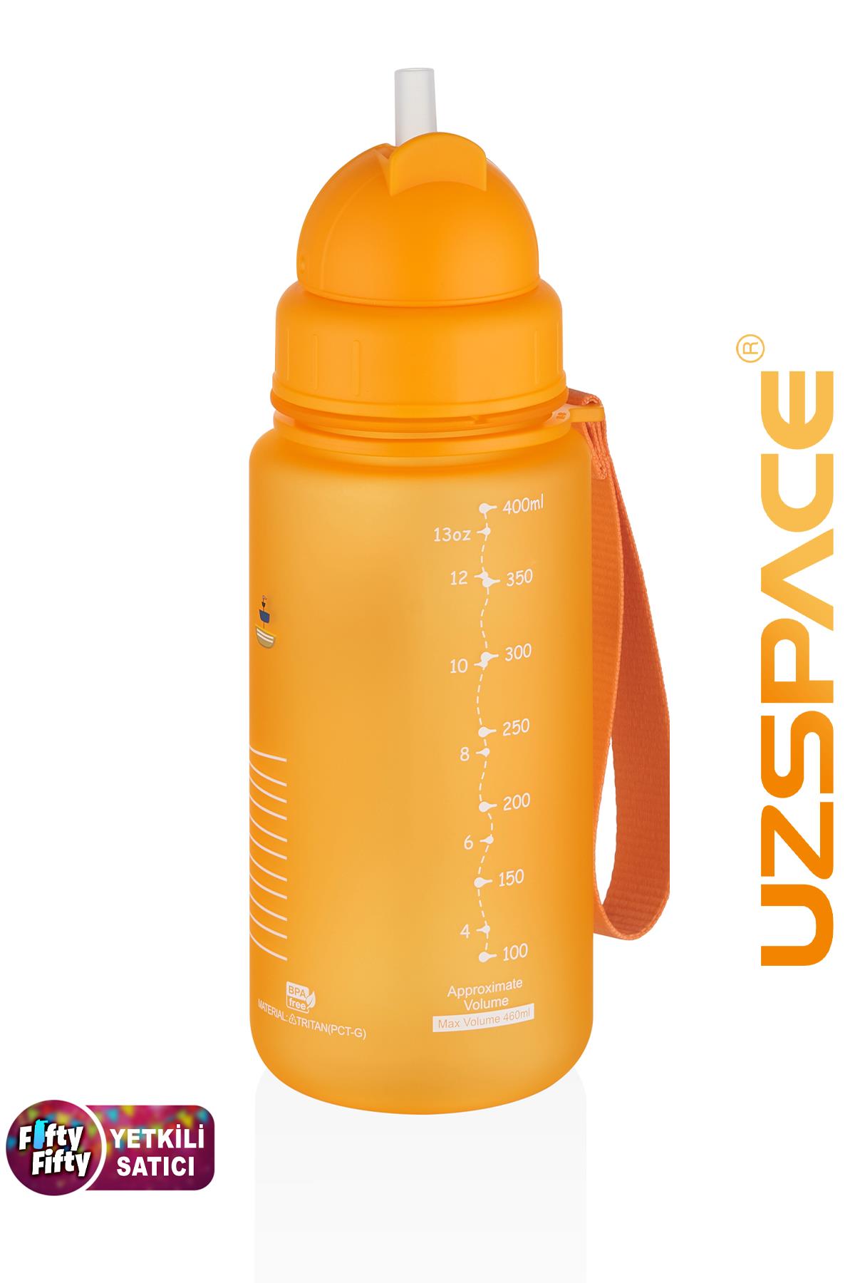 Uzspace Figürlü 400 ml Pipetli Tritan Çocuk Su Matarası 