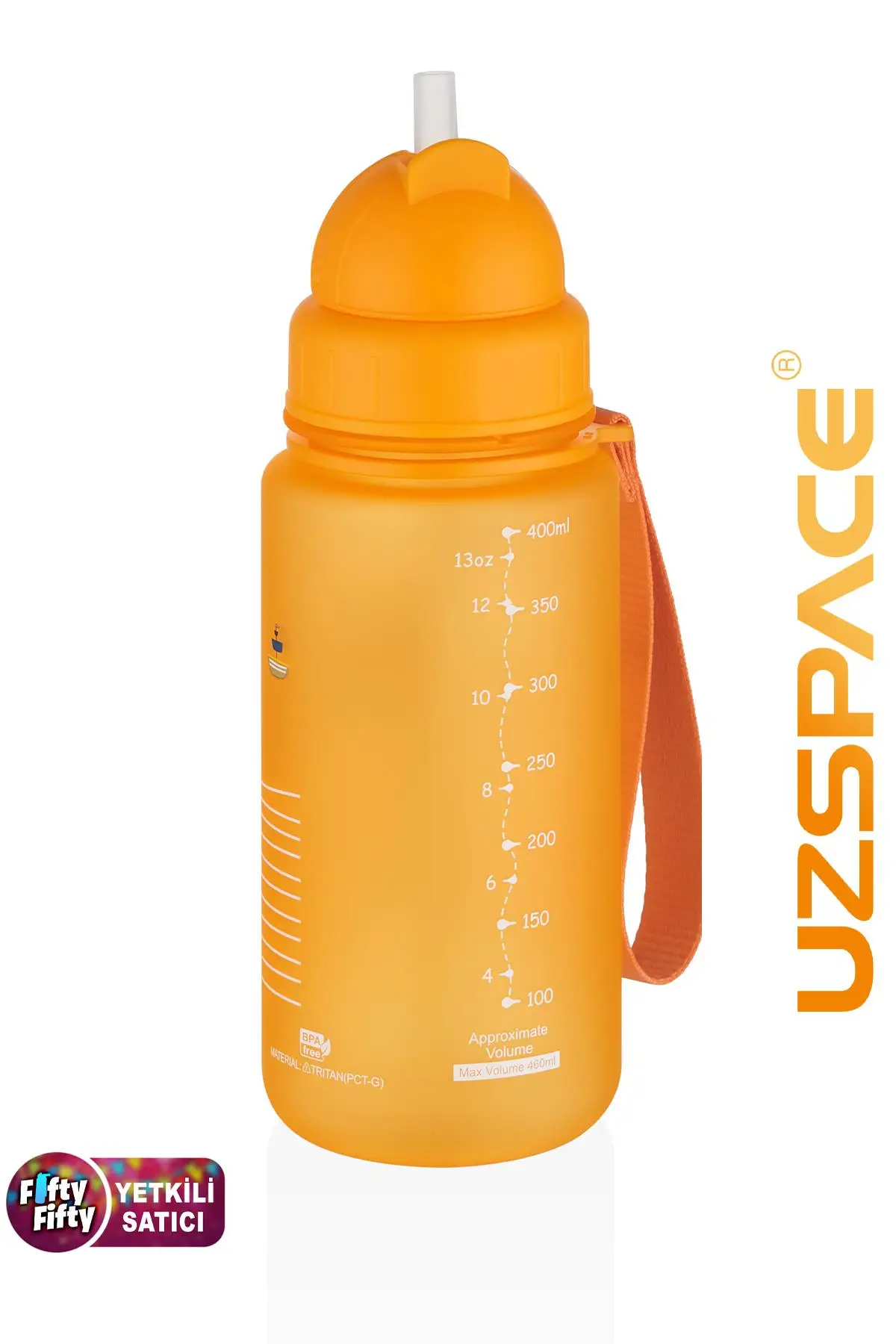 Uzspace Figürlü 400 ml Pipetli Tritan Çocuk Su Matarası 