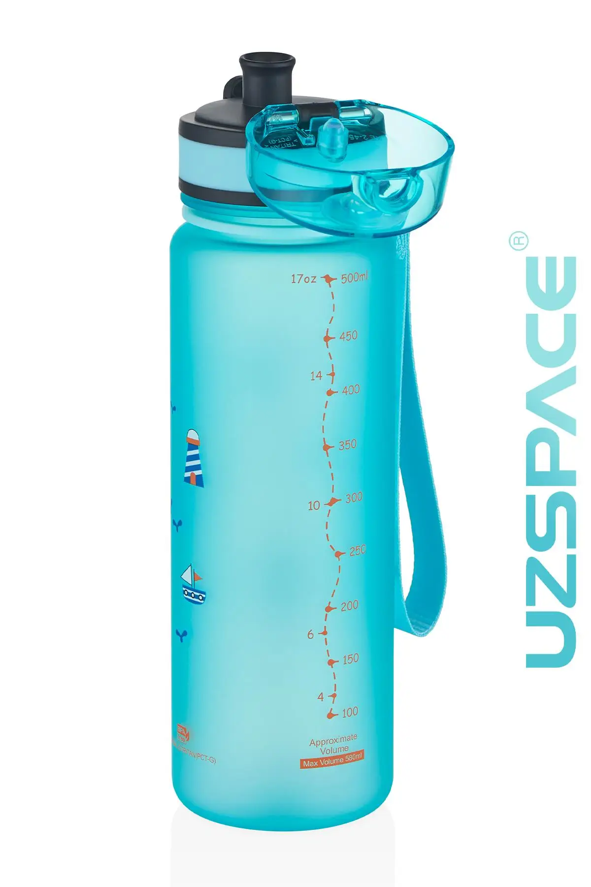 Uzspace Figürlü 500 ml Tritan Çocuk Su Matarası 