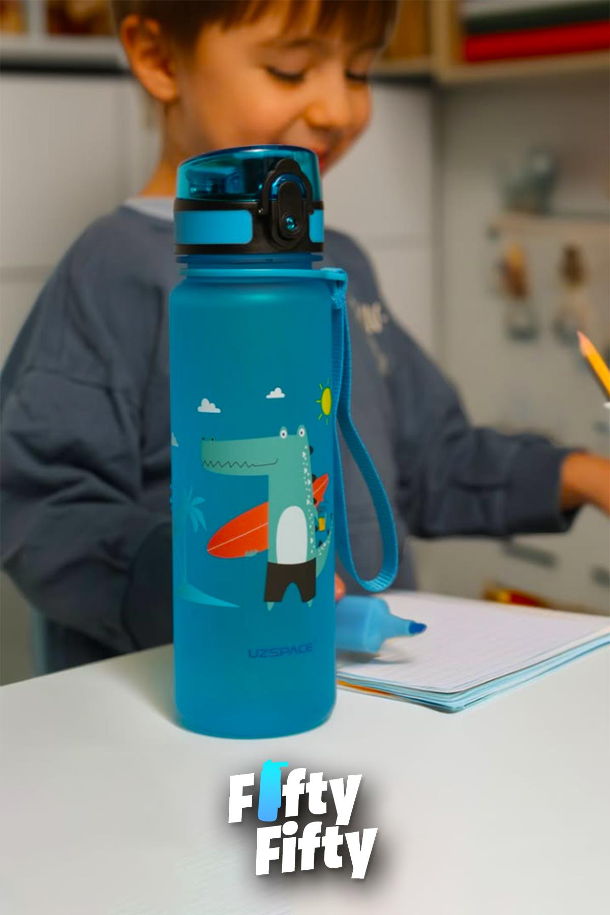 Uzspace Figürlü 500 ml Tritan Çocuk Su Matarası 