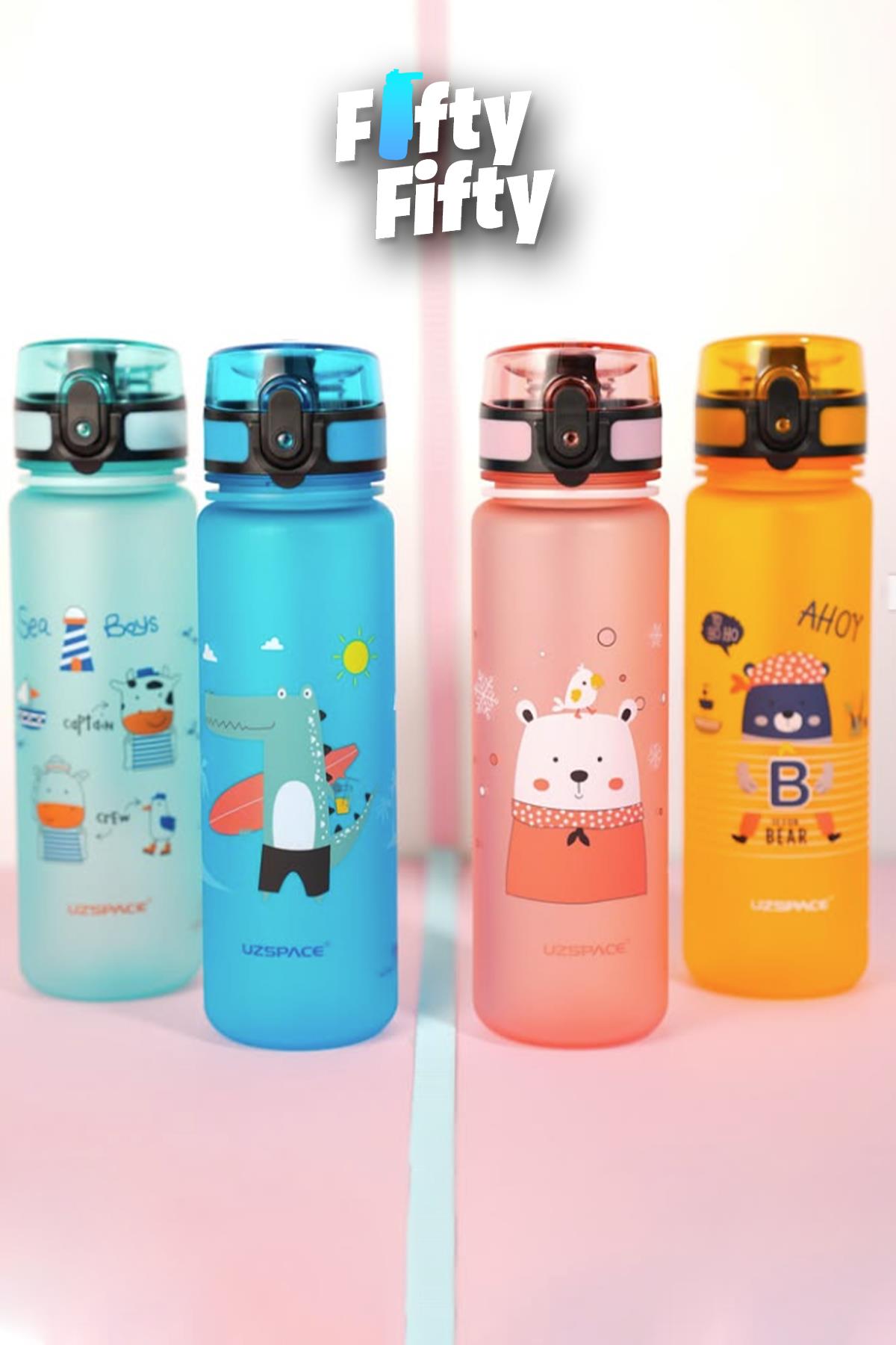 Uzspace Figürlü 500 ml Tritan Çocuk Su Matarası 