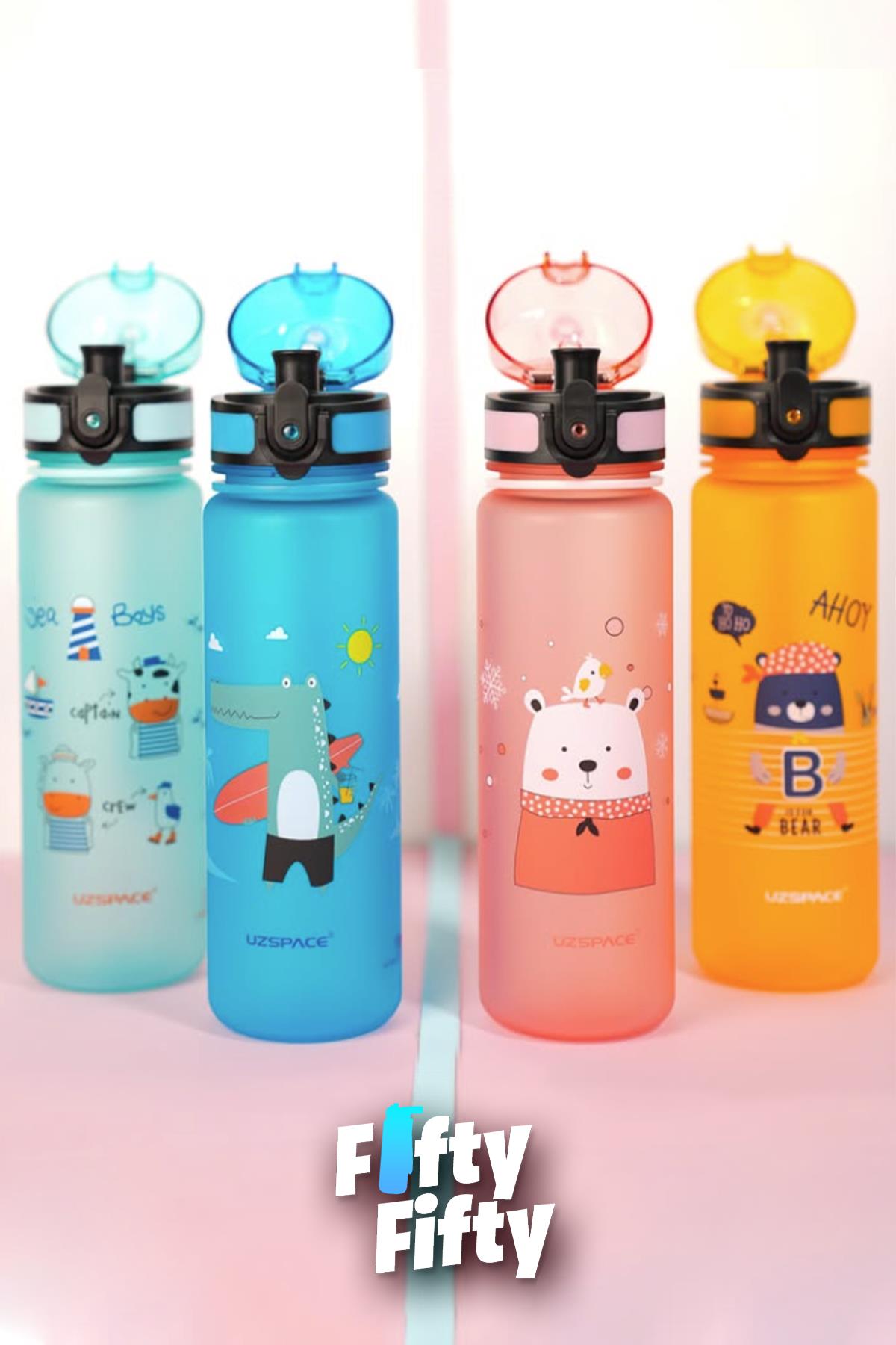 Uzspace Figürlü 500 ml Tritan Çocuk Su Matarası 