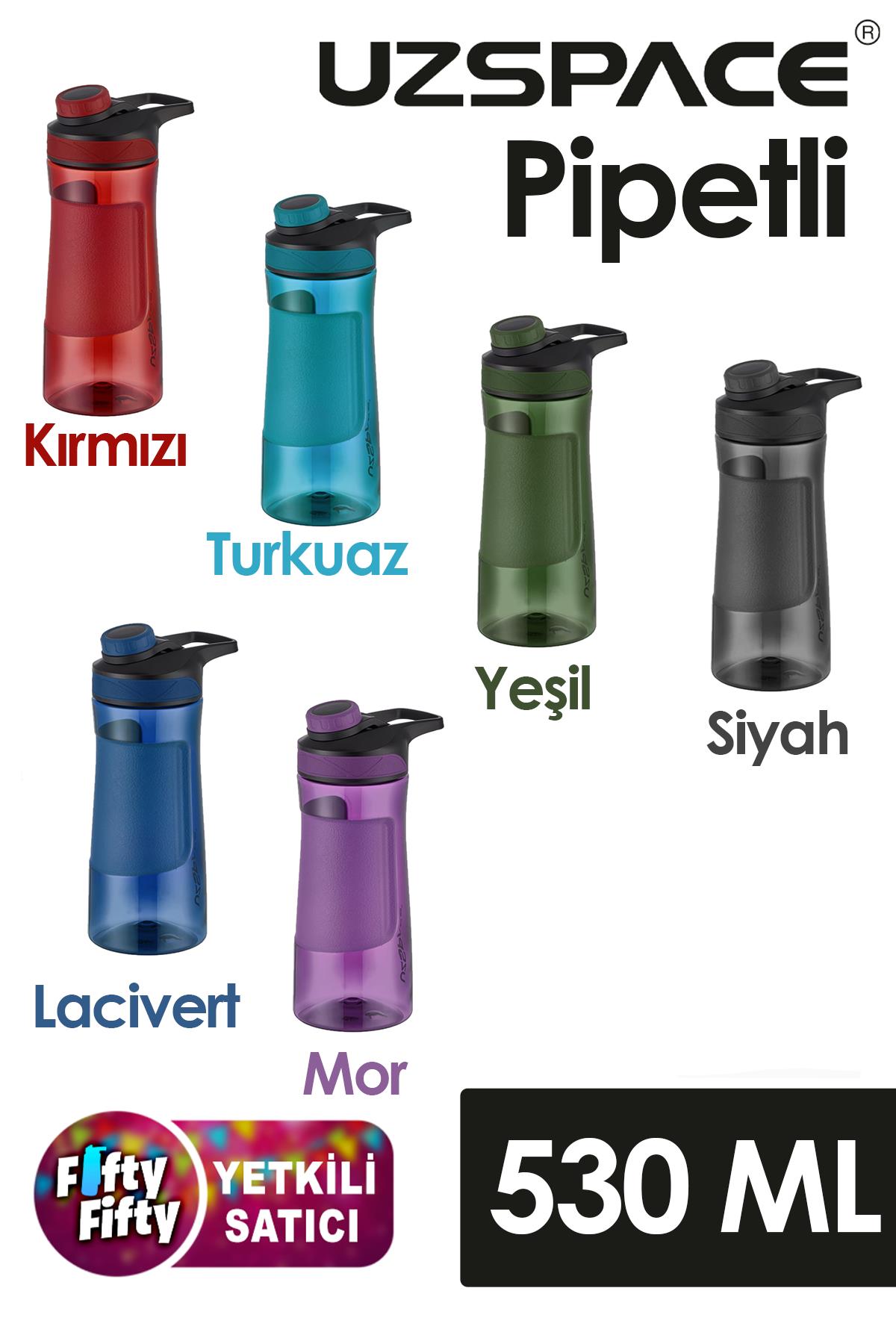 Uzspace Manyetik Kapaklı 530 ml Silikon Gövde Tritan Su Matarası 