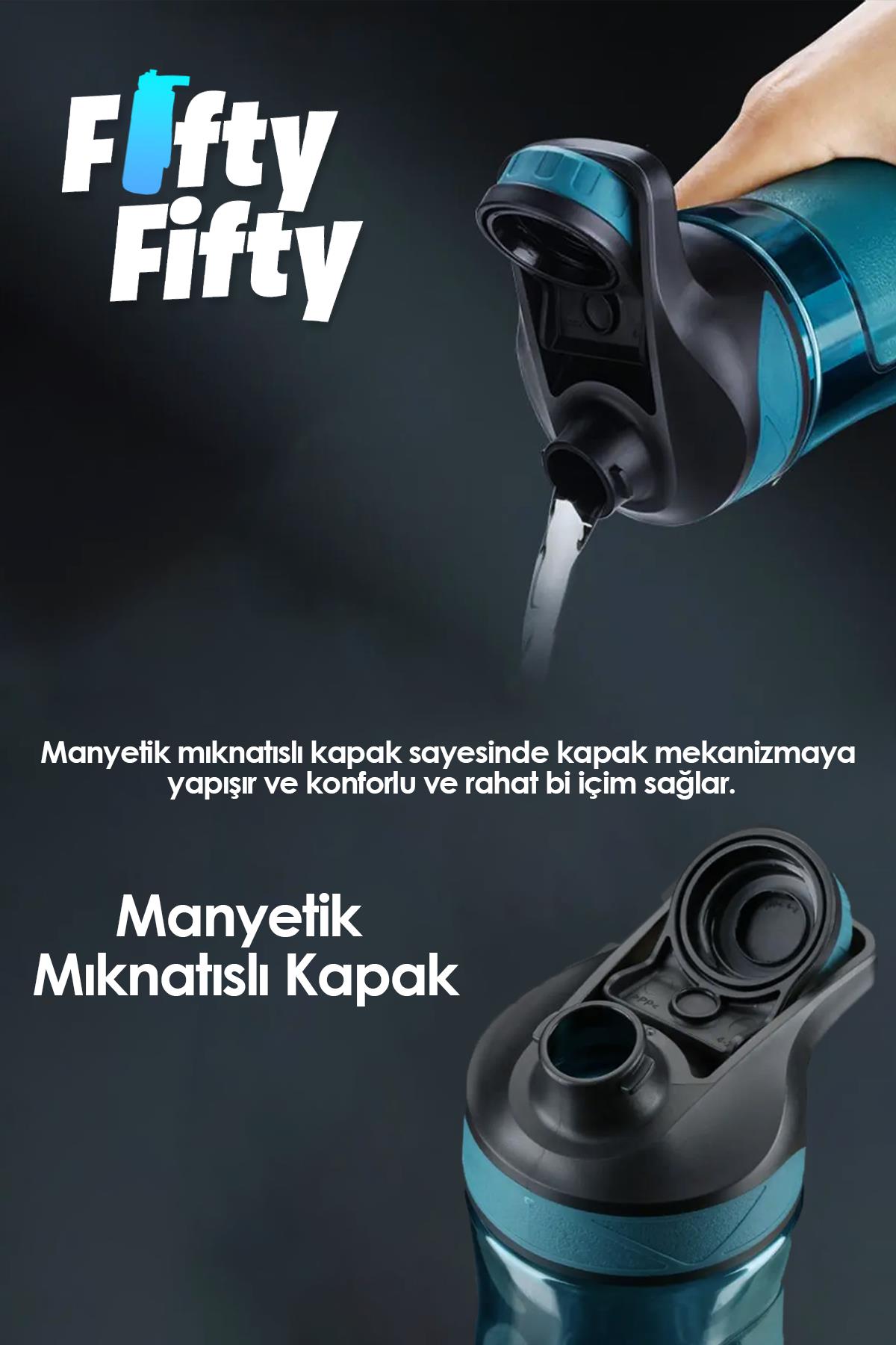 Uzspace Manyetik Kapaklı 700ml Silikon Gövde Tritan Su Matarası 