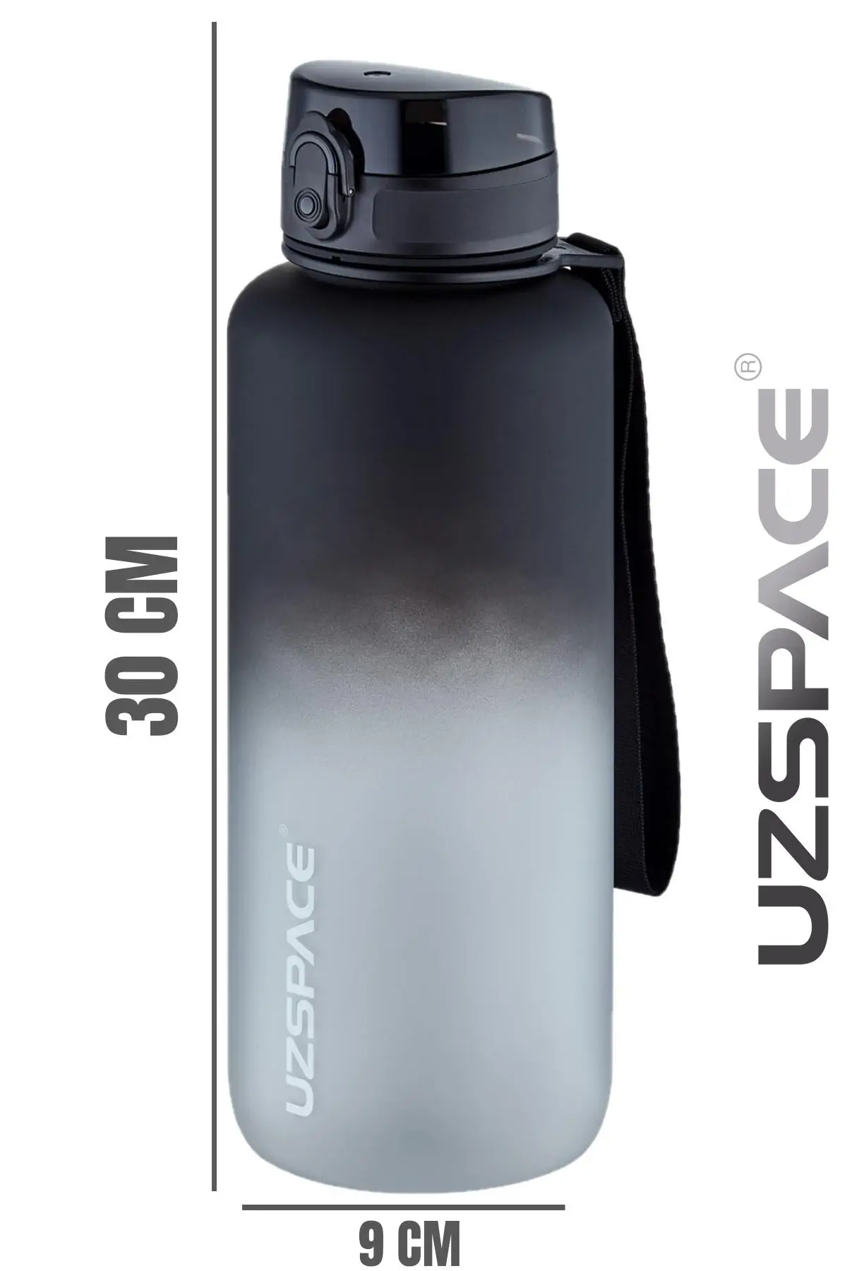 Uzspace Motivasyon Matarası 1500 ml MEGA BÜYÜK BOY Çift Renk Tritan 8 Farklı Renk 