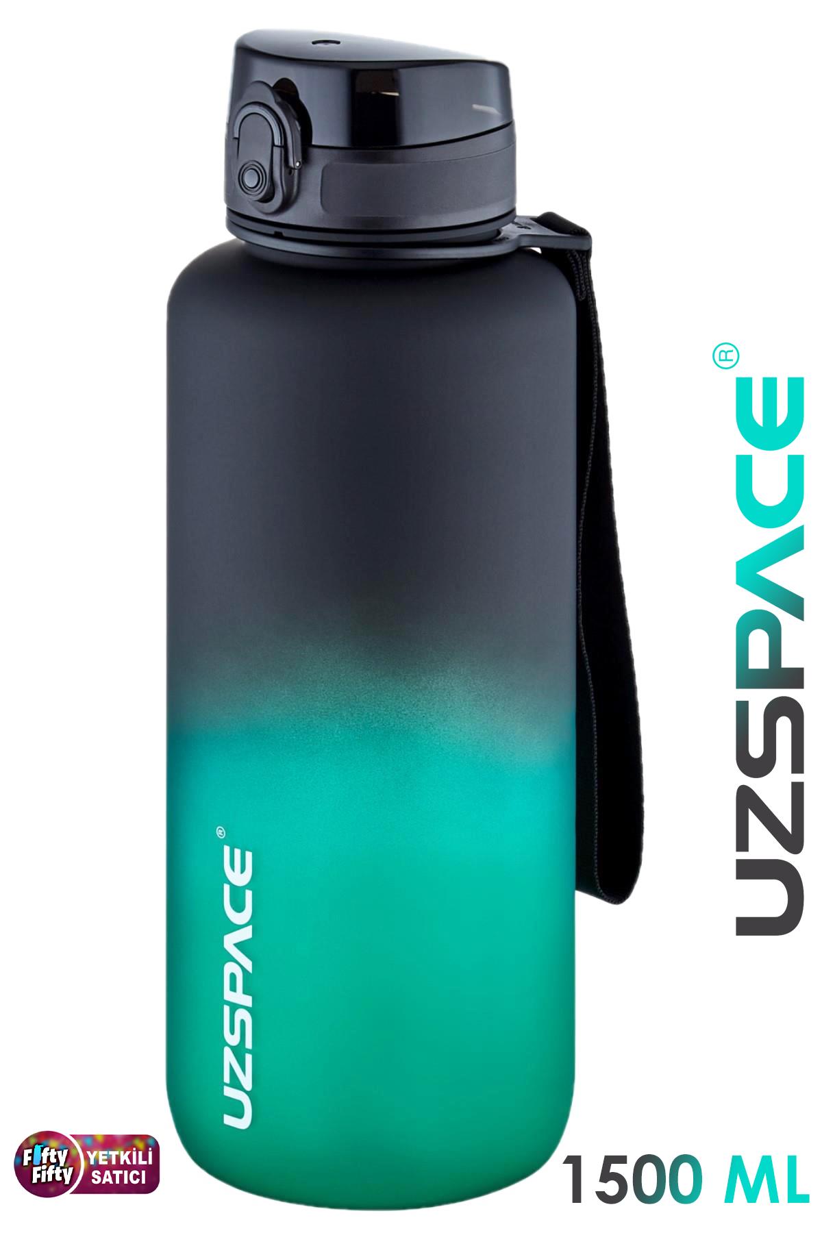 Uzspace Motivasyon Matarası 1500 ml MEGA BÜYÜK BOY Çift Renk 8 Farklı Renk 