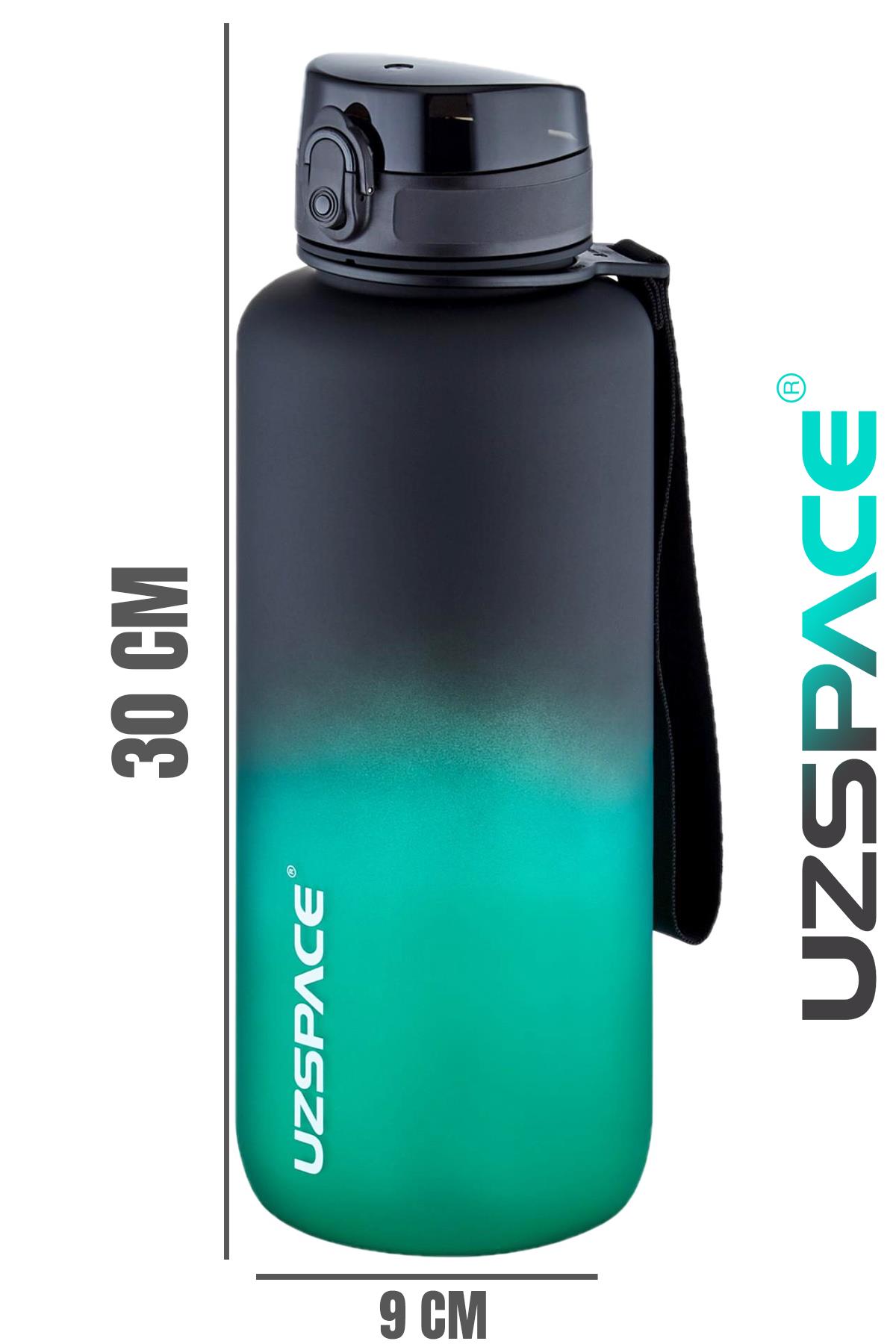 Uzspace Motivasyon Matarası 1500 ml MEGA BÜYÜK BOY Çift Renk 8 Farklı Renk 