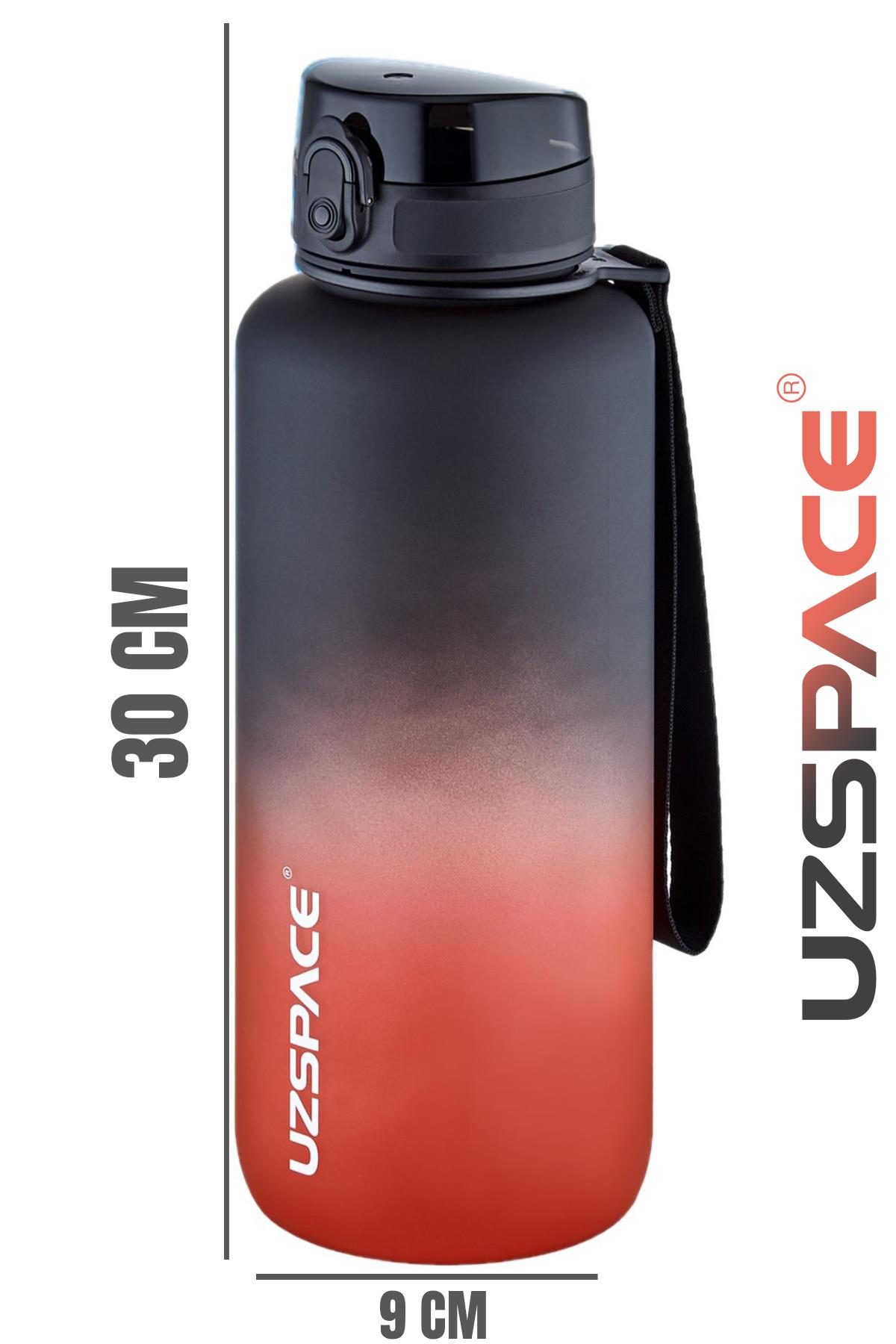 Uzspace Motivasyon Matarası 1500 ml MEGA BÜYÜK BOY Çift Renk 8 Farklı Renk 