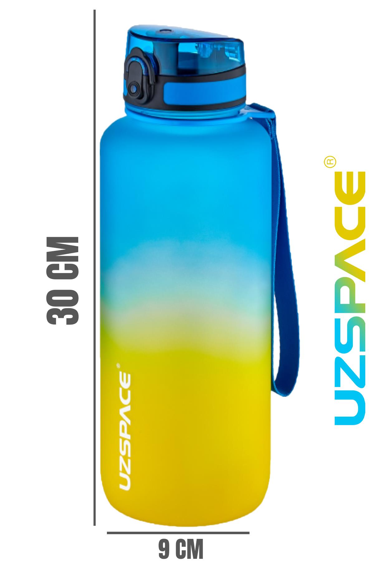 Uzspace Motivasyon Matarası 1500 ml MEGA BÜYÜK BOY Çift Renk 8 Farklı Renk 