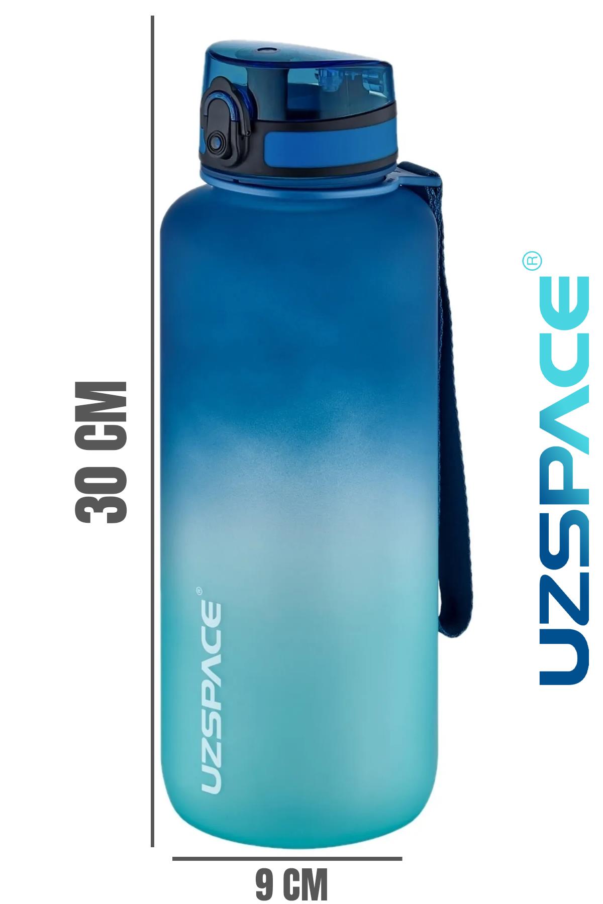 Uzspace Motivasyon Matarası 1500 ml MEGA BÜYÜK BOY Çift Renk 8 Farklı Renk 