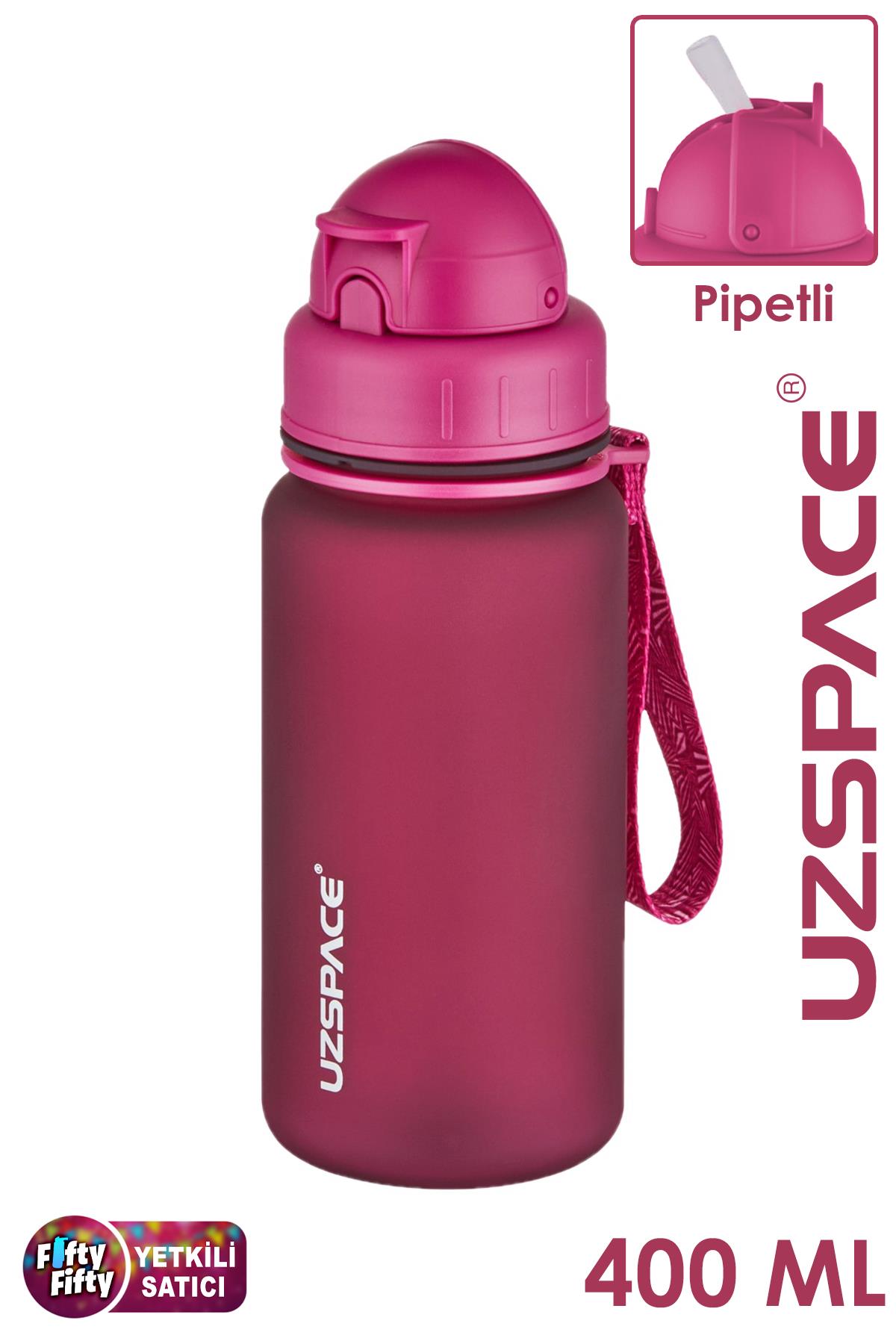 Uzspace Pipetli 400 ml Tritan Çocuk Su Matarası FiftyFifty