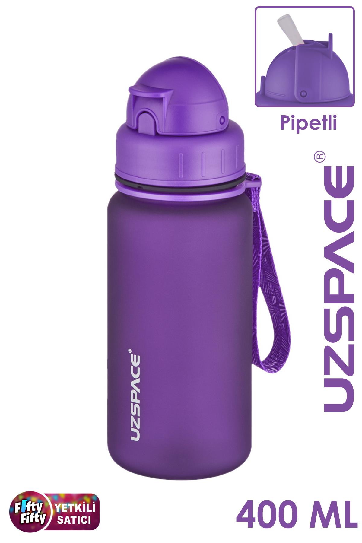 Uzspace Pipetli 400 ml Tritan Çocuk Su Matarası FiftyFifty