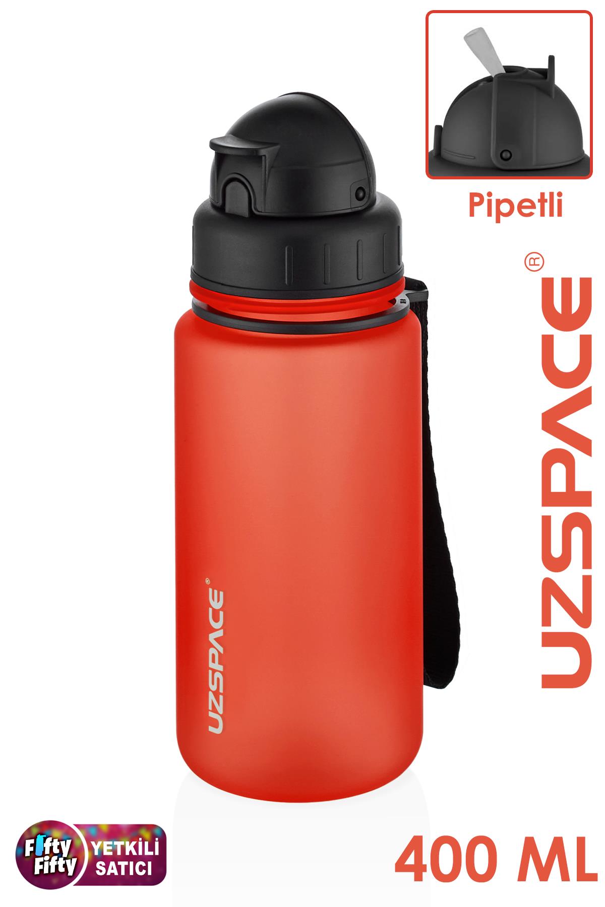 Uzspace Pipetli 400 ml Tritan Çocuk Su Matarası FiftyFifty - FantasyRed
