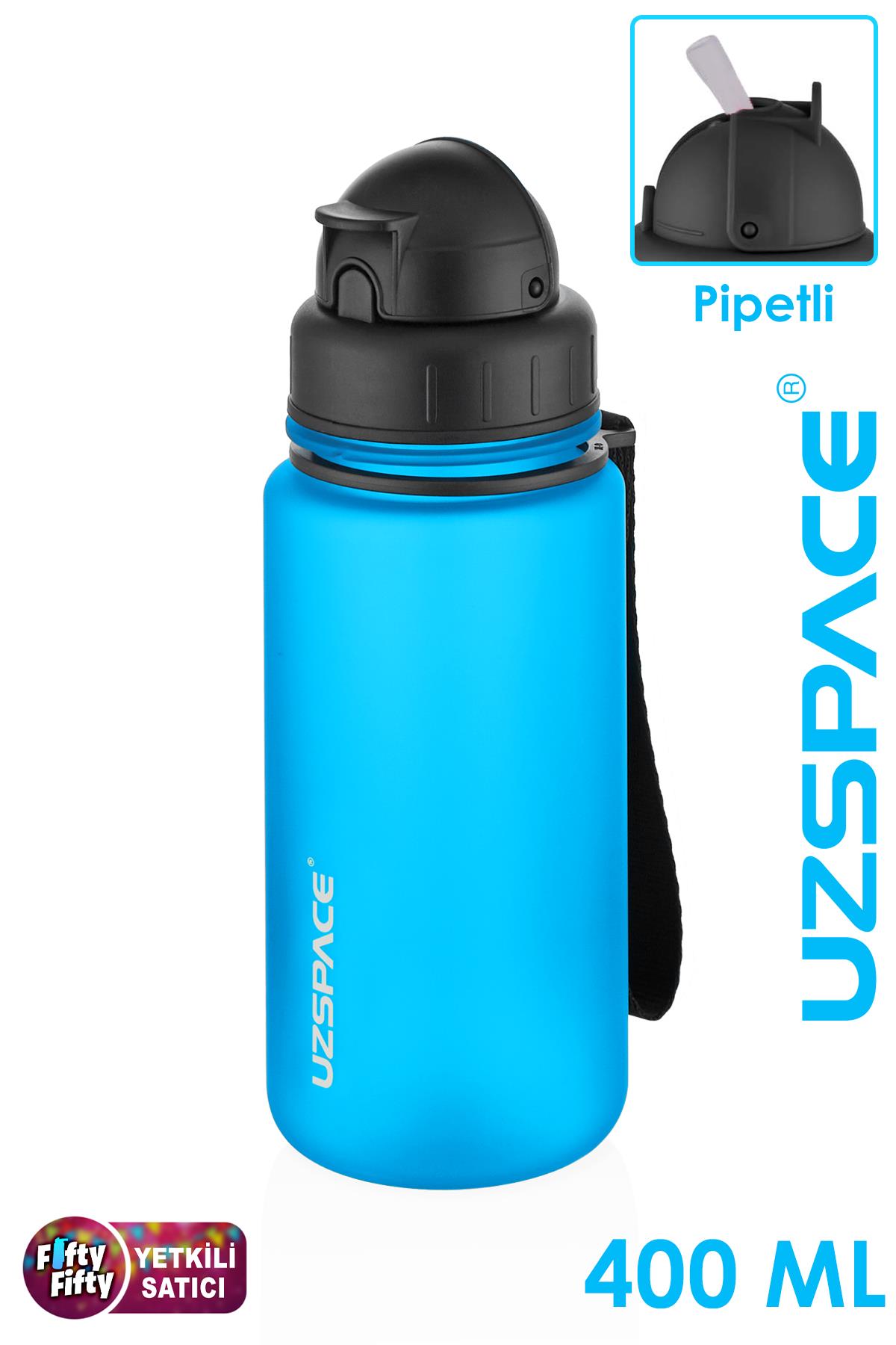 Uzspace Pipetli 400 ml Tritan Çocuk Su Matarası FiftyFifty - Turkuaz