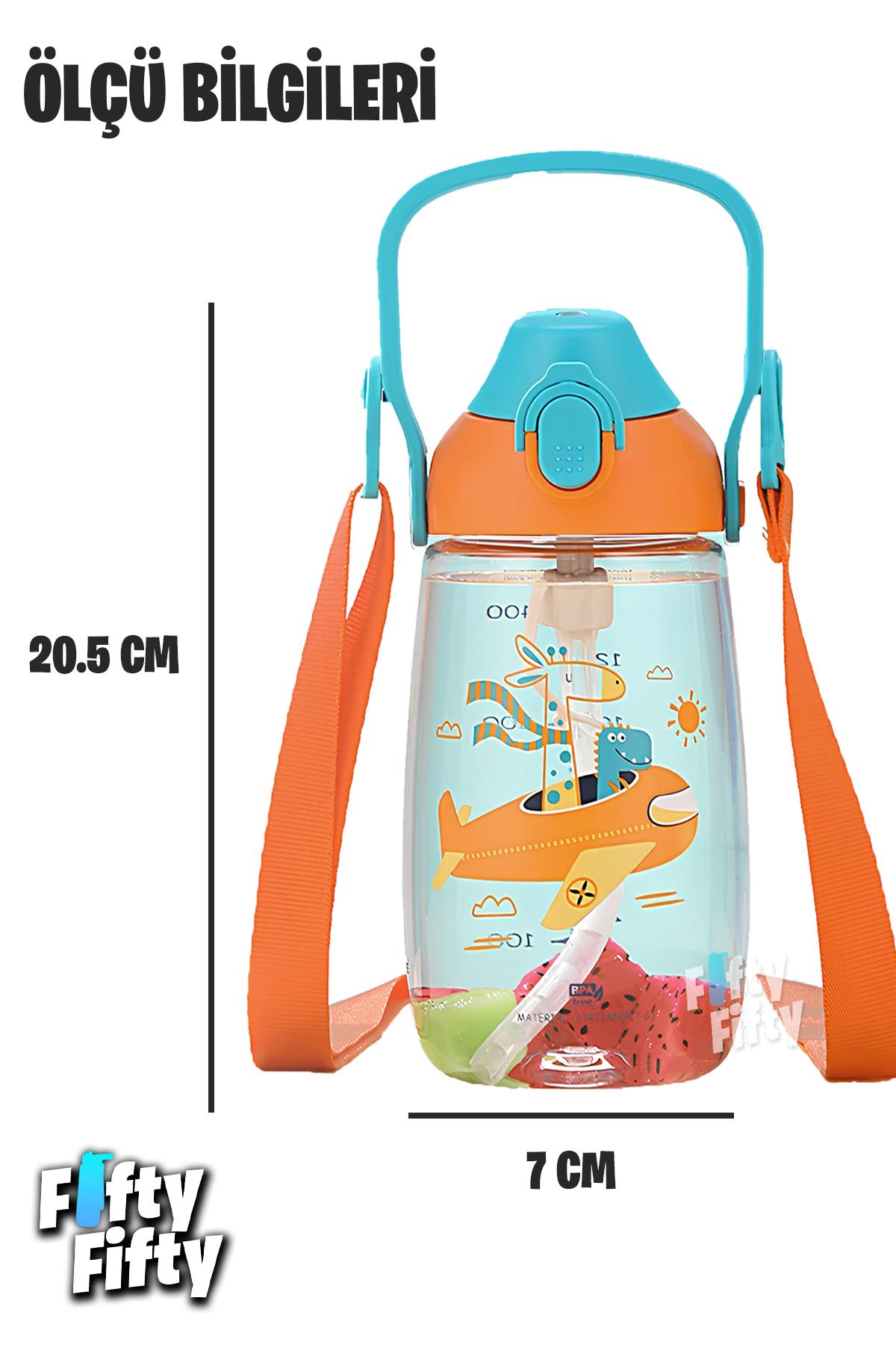 Uzspace Pipetli 680 Ml Boyun Askılı Tritan Çocuk Su Matarası -Kutulu- FFUZ2202680 