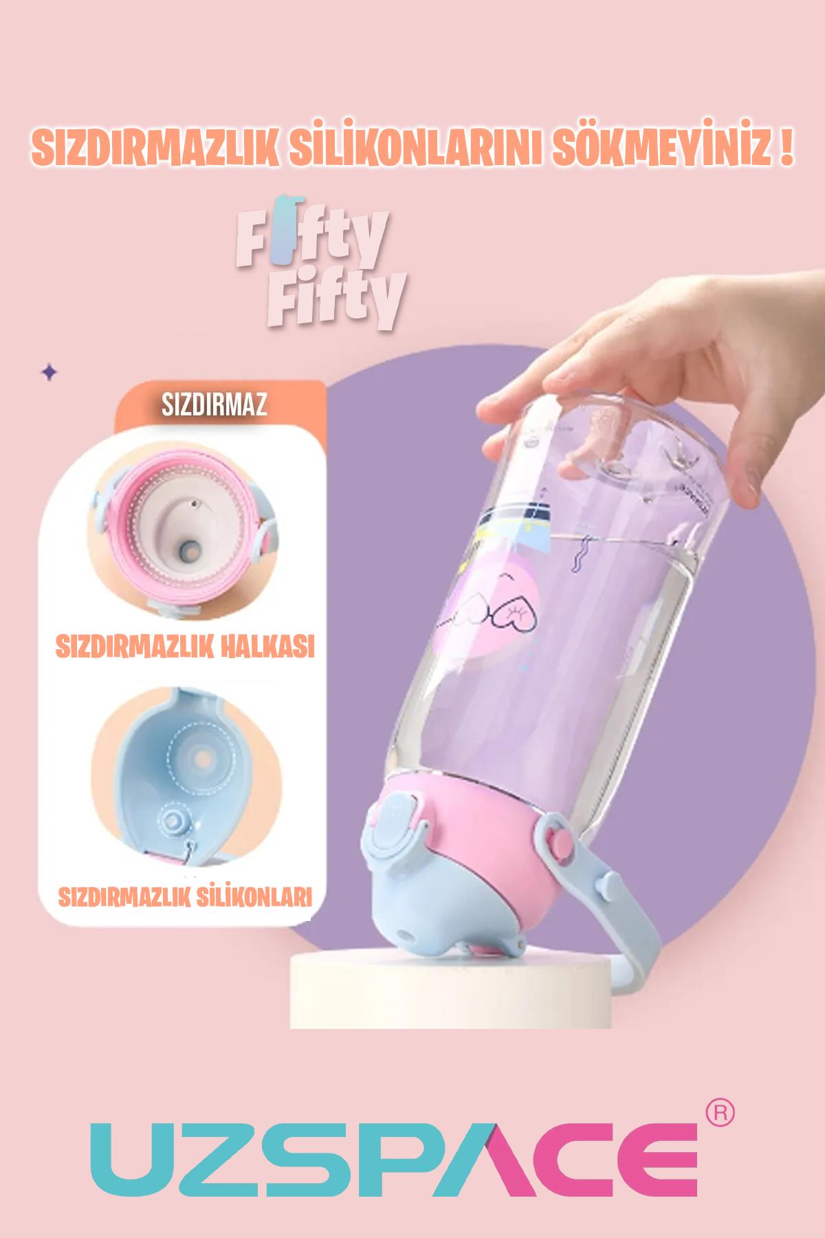 Uzspace Pipetli 680 Ml Boyun Askılı Tritan Çocuk Su Matarası -Kutulu- FFUZ2202680 