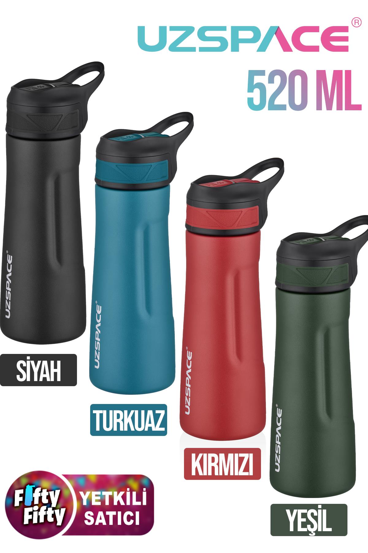 Uzspace Pipetli Çelik Termos 520 ml 4 farklı renk 12 saate kadar yalıtım