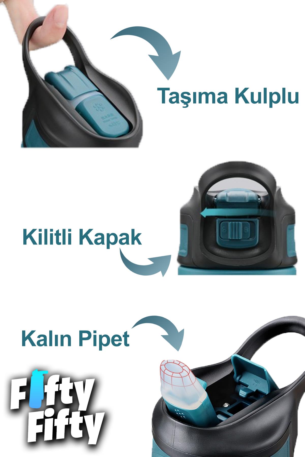 Uzspace Pipetli Çelik Termos 520 ml 4 farklı renk 12 saate kadar yalıtım