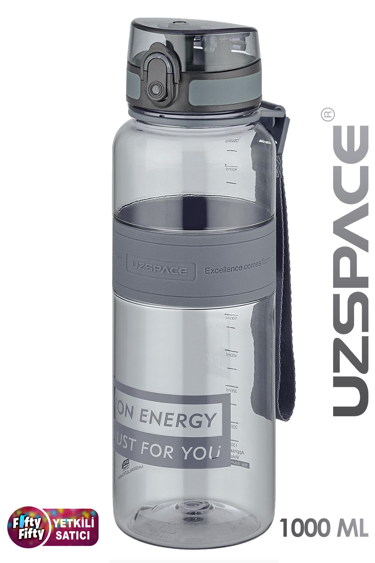 Uzspace Tritan Su Matarası 1000ml 1 Litre Büyük Boy Yenilenen Renkler 