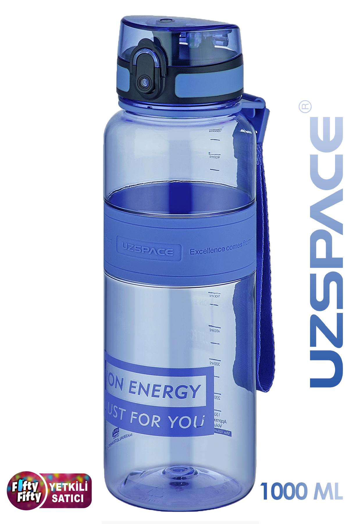 Uzspace Tritan Su Matarası 1000ml 1 Litre Büyük Boy Yenilenen Renkler 