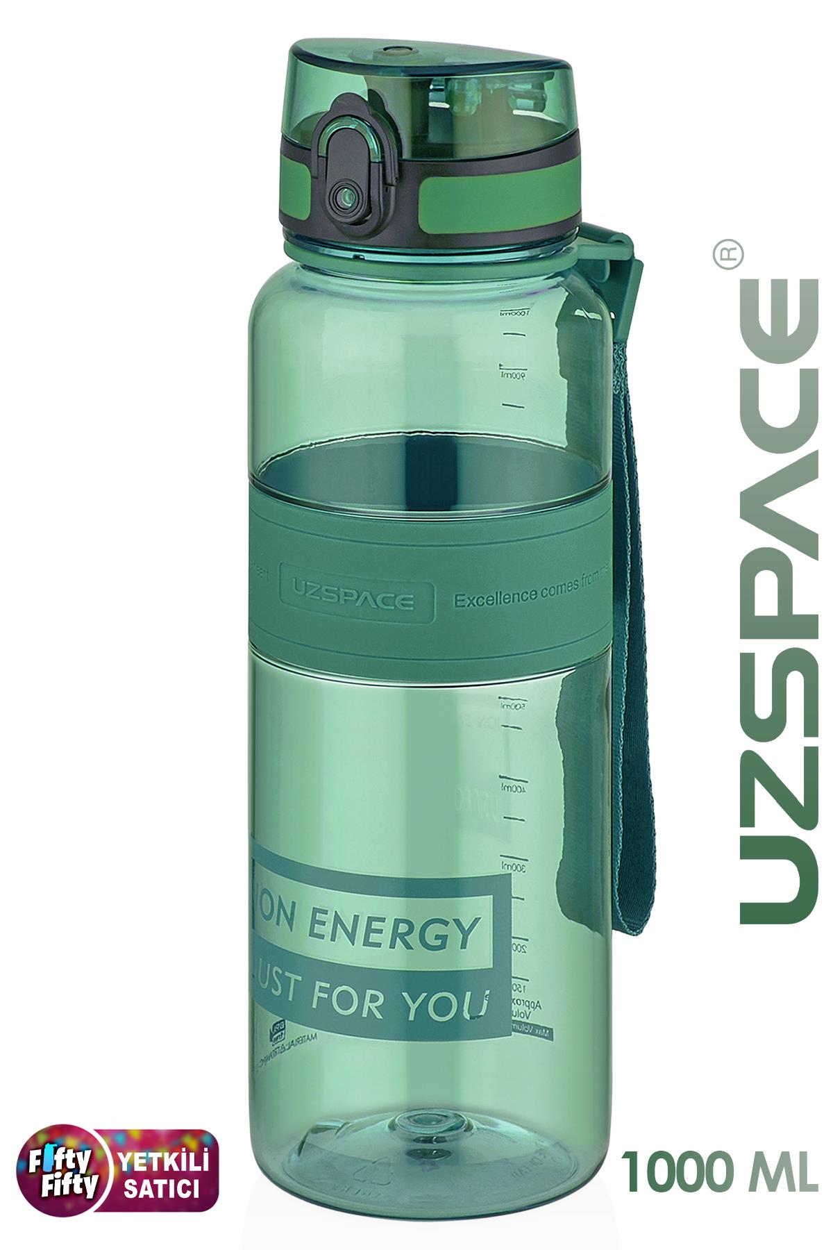 Uzspace Tritan Su Matarası 1000ml 1 Litre Büyük Boy Yenilenen Renkler 